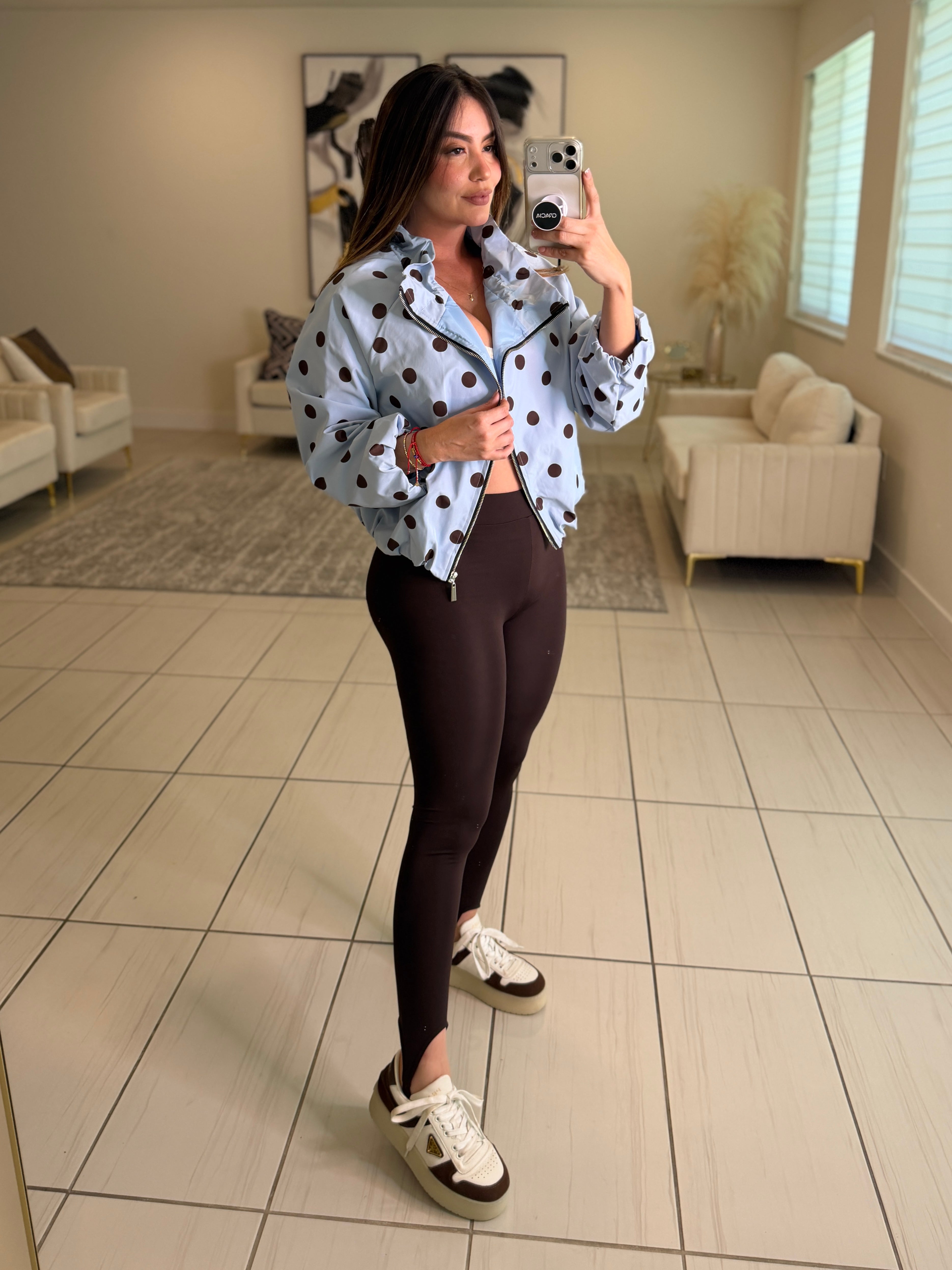 Polka Muse Blue Bomber Jacket