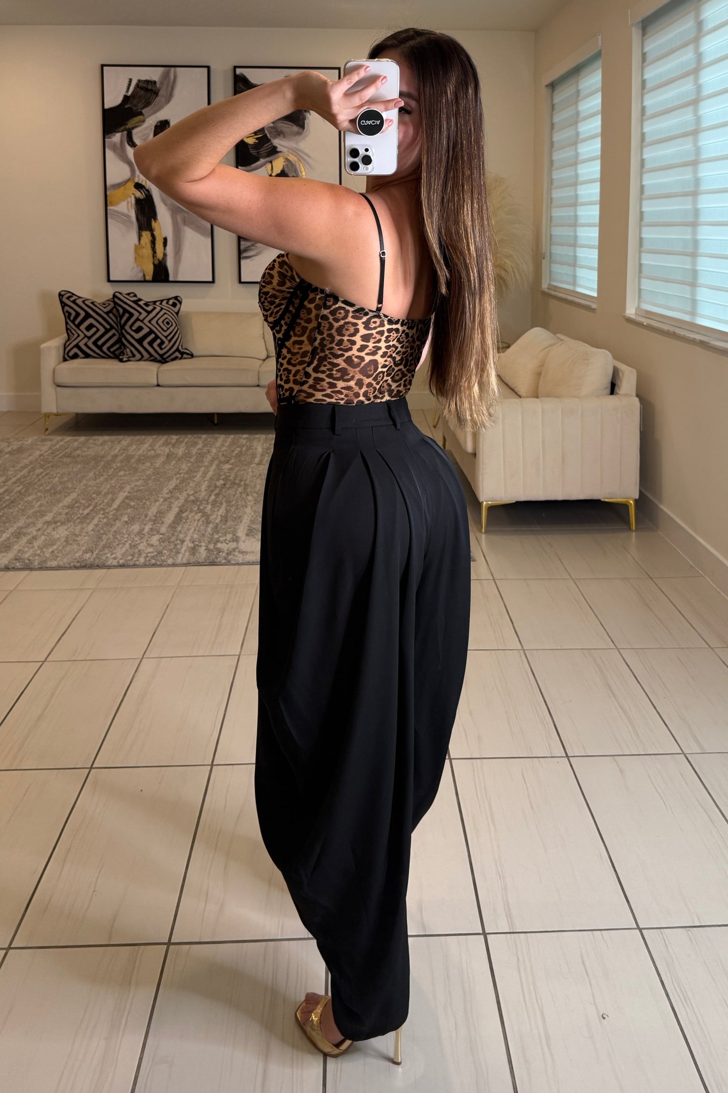 Glam Leopard Print Bodysuit