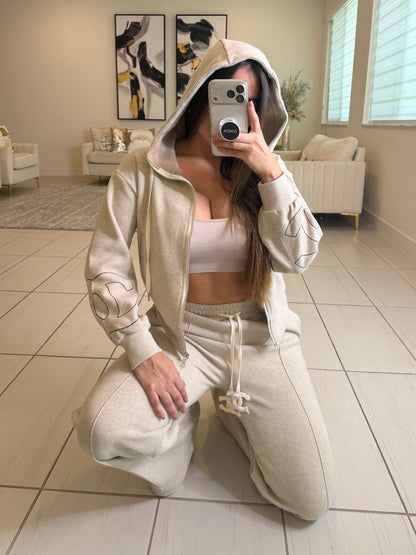 Iconic Structure Beige Pant Set