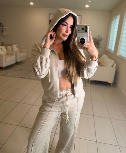 Iconic Structure Beige Pant Set