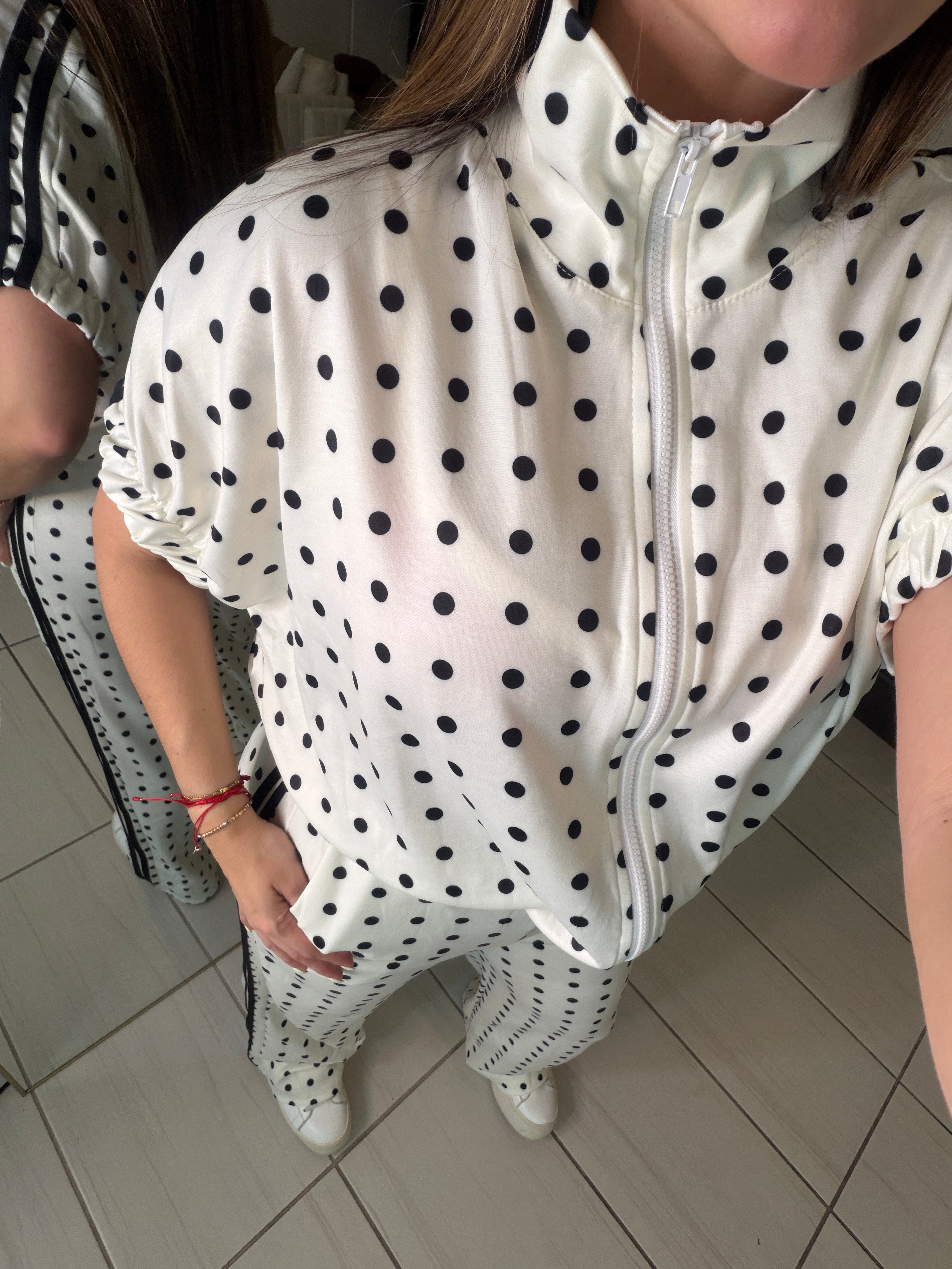 Italian Dots White Pants Set