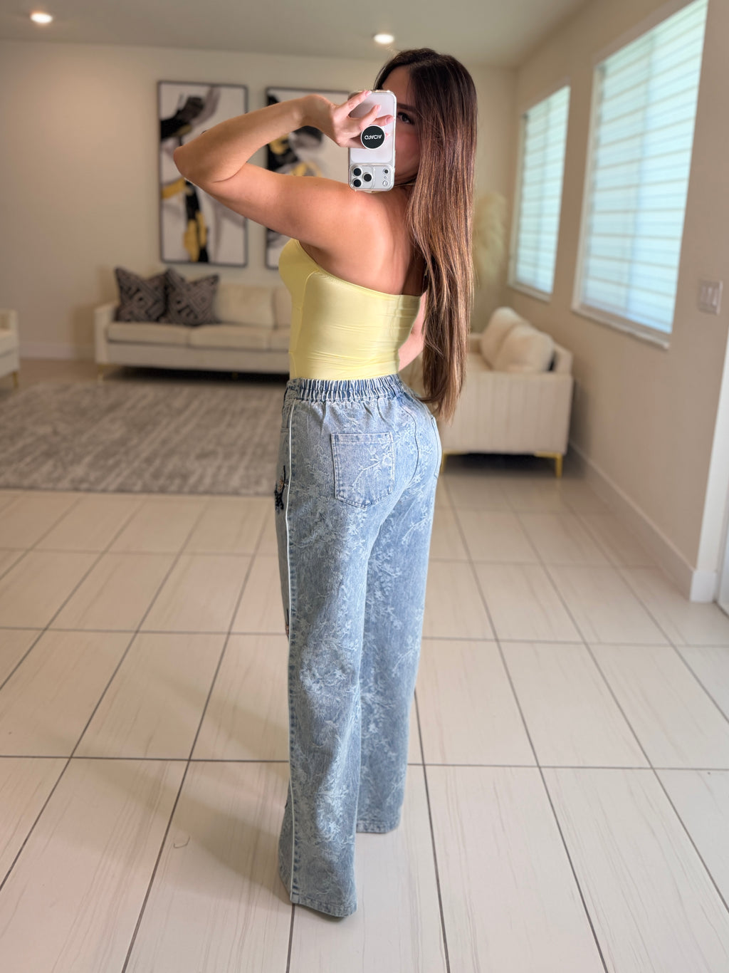 Perfect Details Denim Pant Set