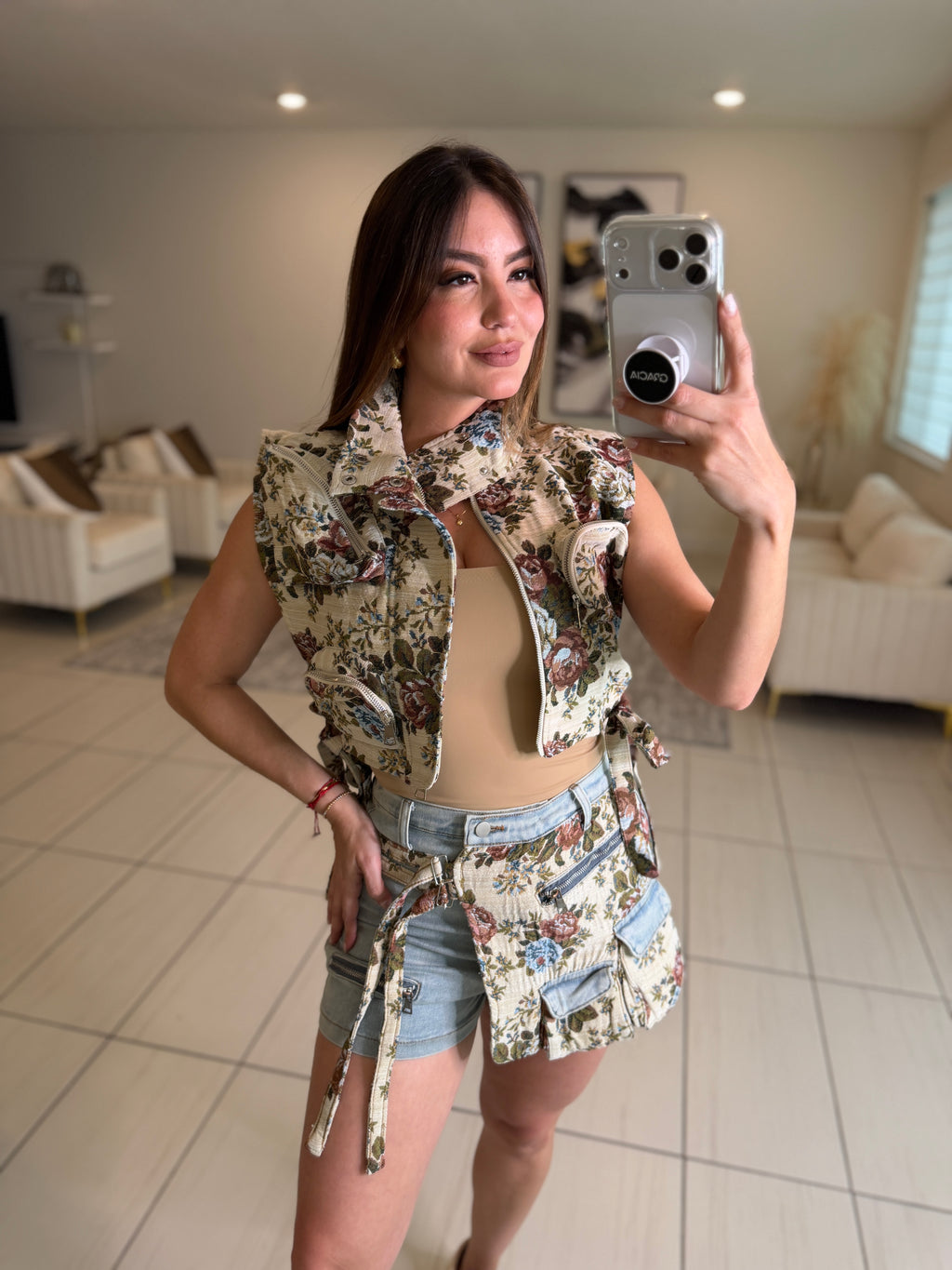 Mediterranean Denim Short Set