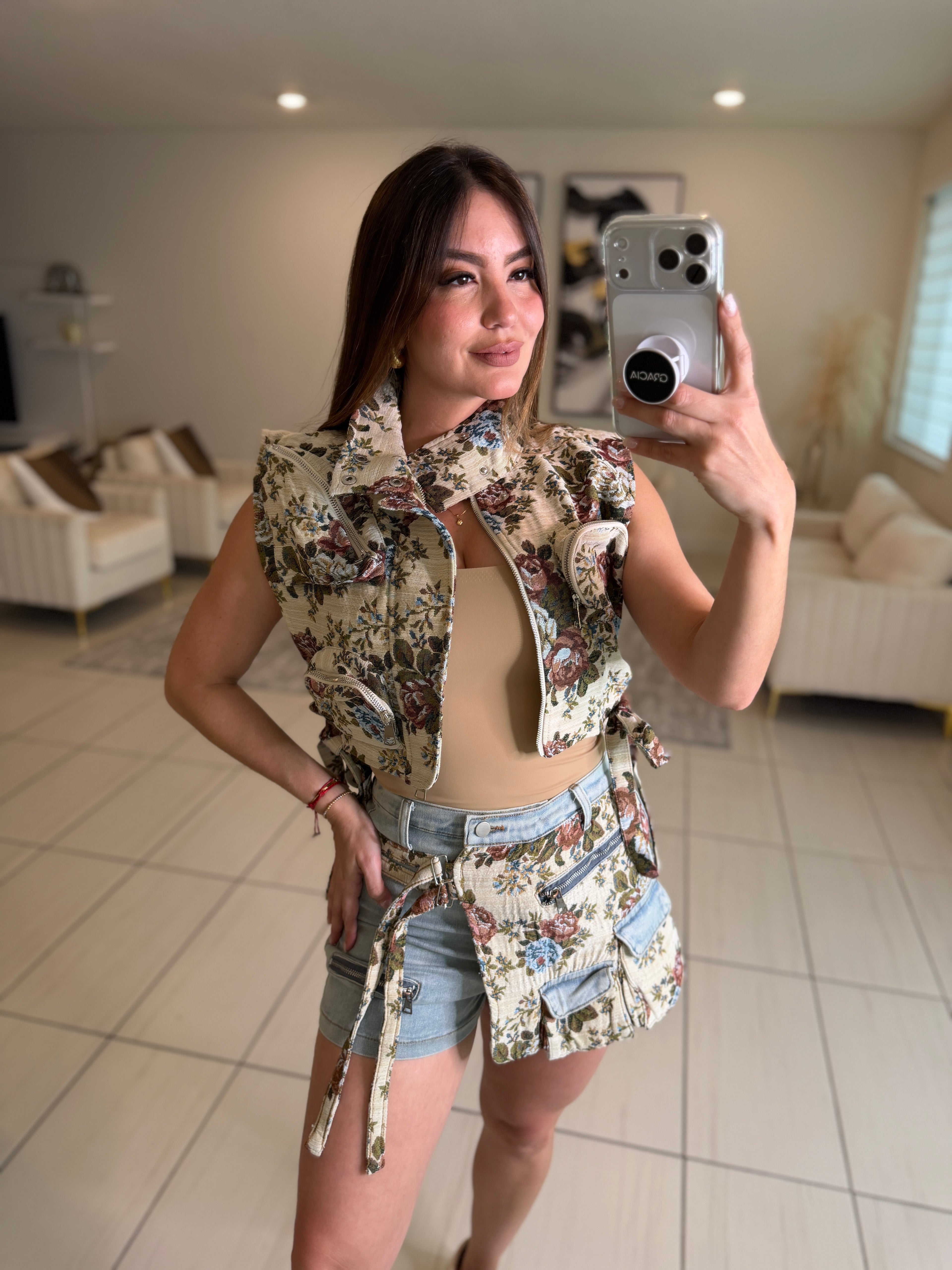 Mediterranean Denim Short Set