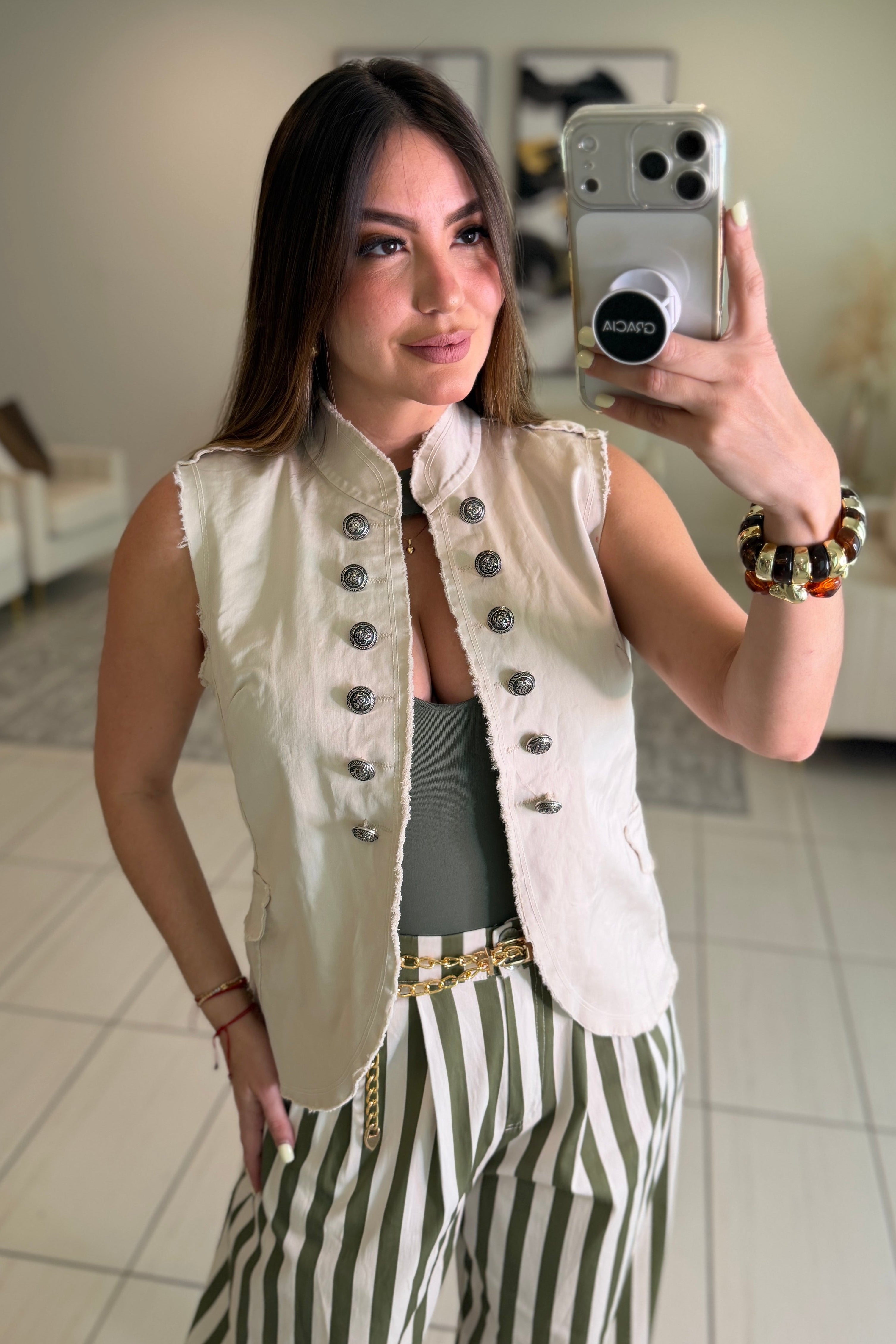 Napoleon Beige Vest Jacket