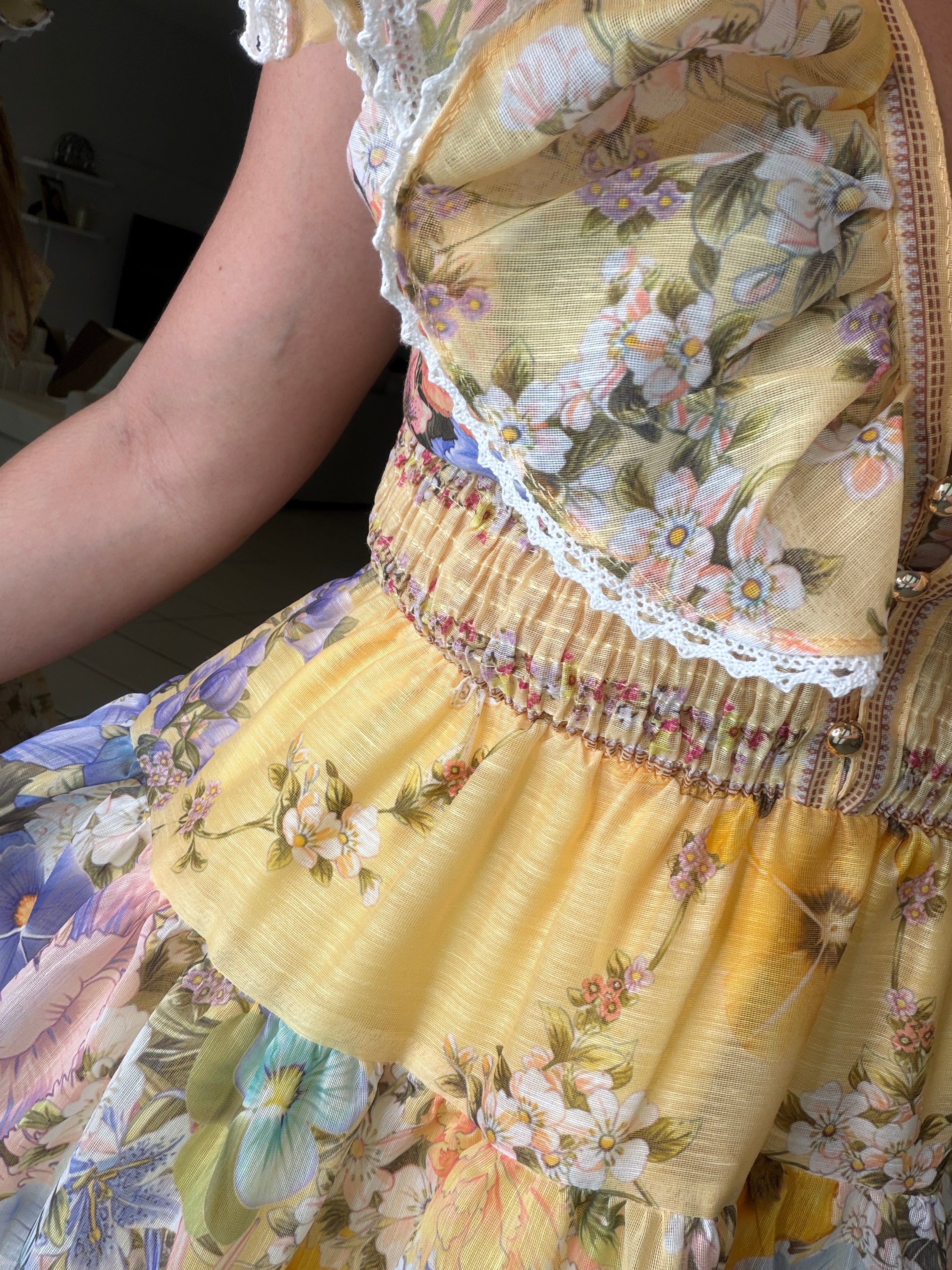 Radiant Reverie Floral Yellow Dress