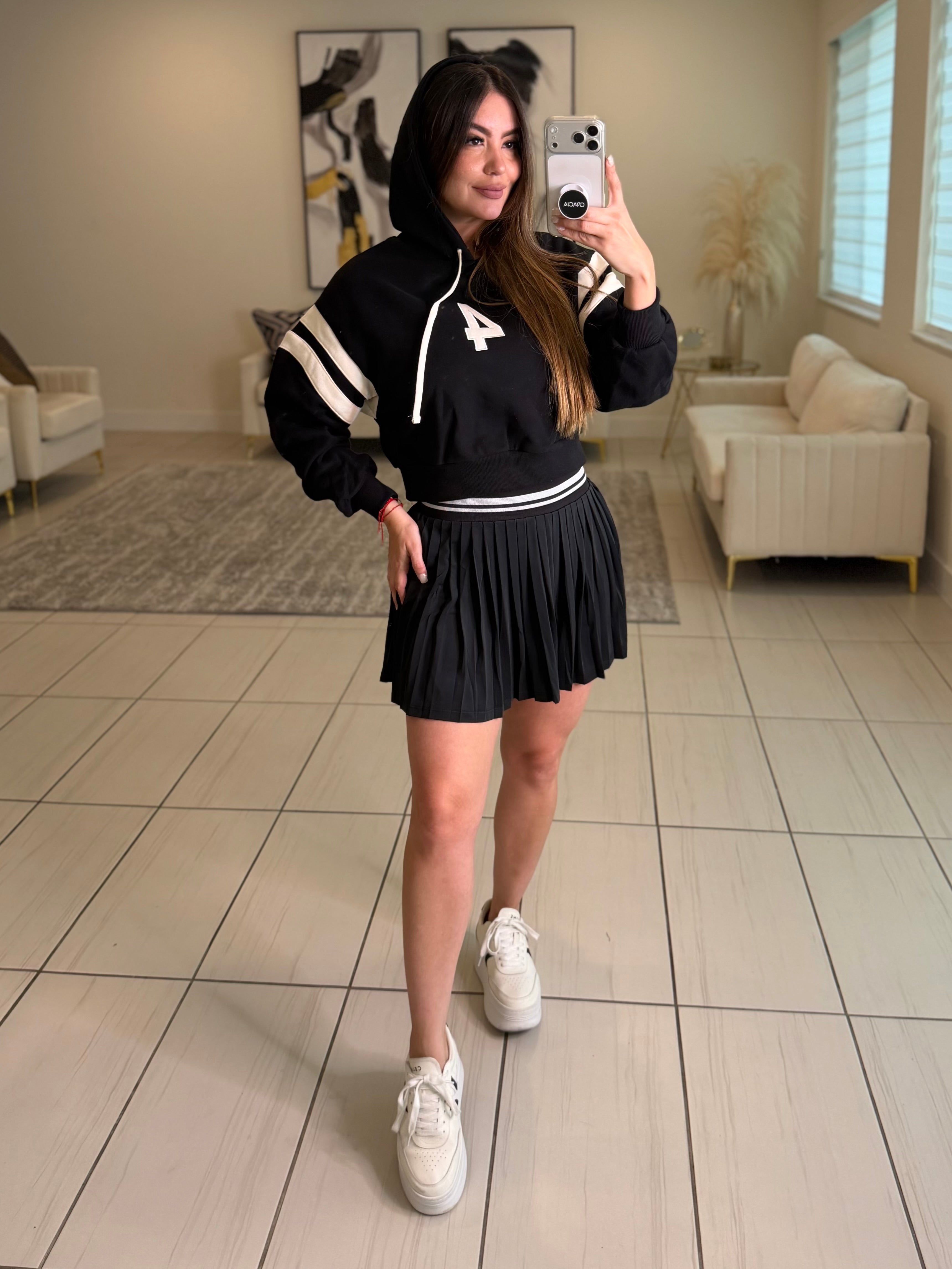 Chill Girl Black Skirt Set