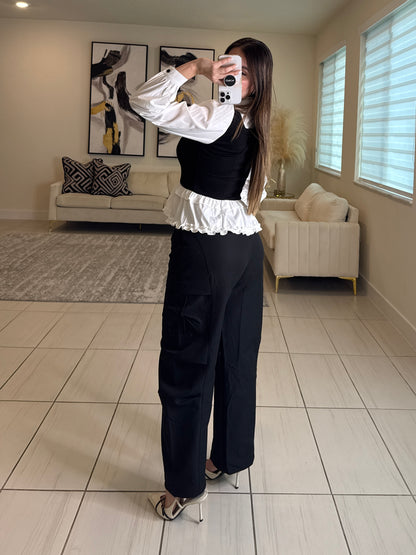 Sahara Muse Black Barrel Pants
