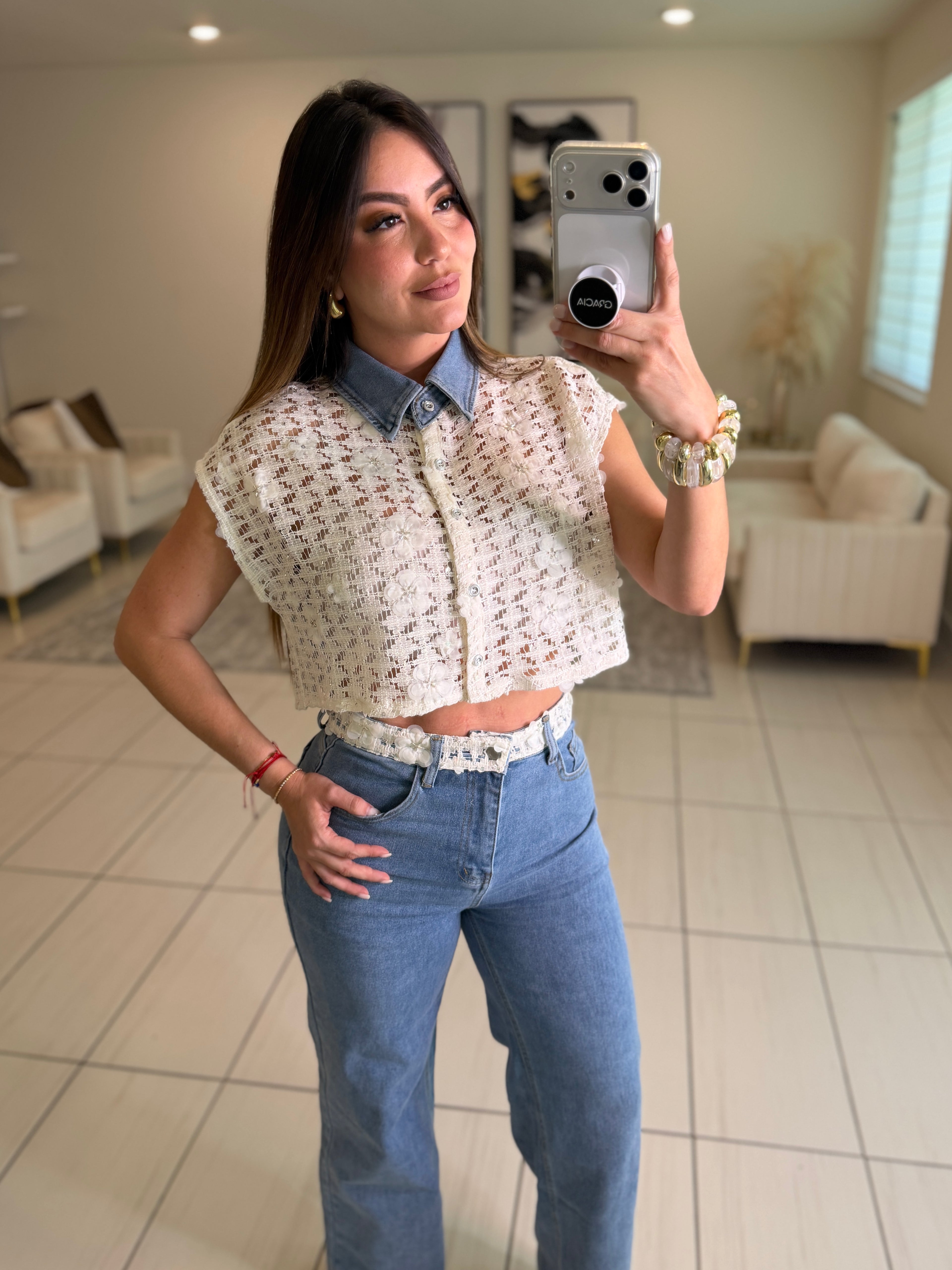 Radiant Prairie Denim Pant Set
