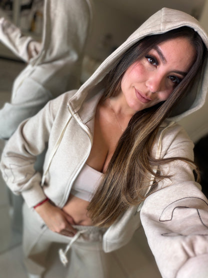 Iconic Structure Beige Pant Set