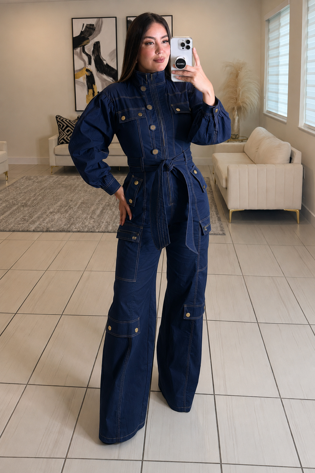 Secret Affair Navy Blue Jumpsuit