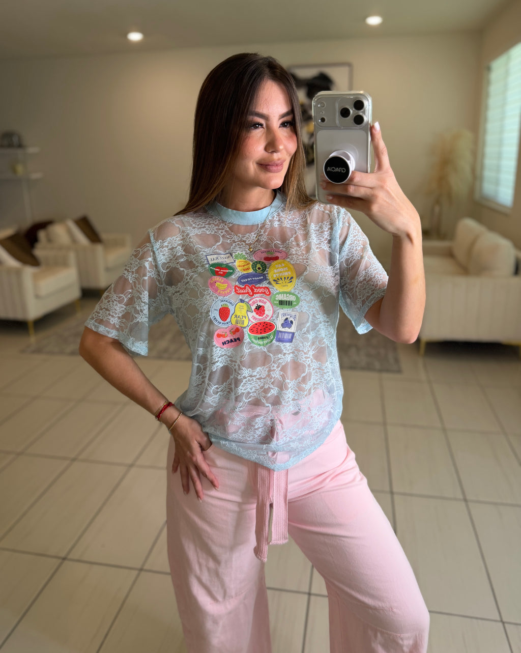 Colorful Barcode Blue Tshirt