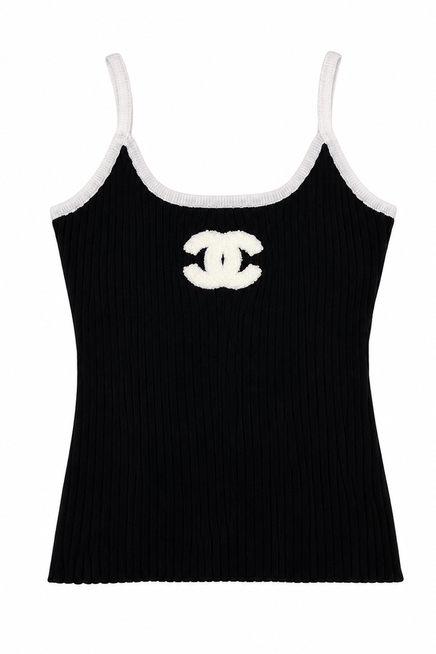 Iconic Knit Black and White Tank Top
