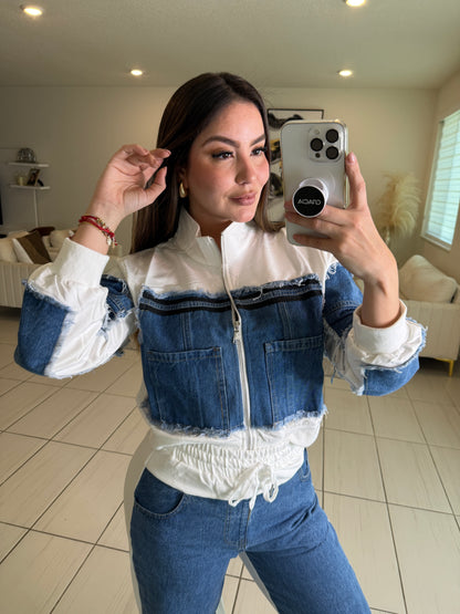 Iconic White and Denim Contrast Set