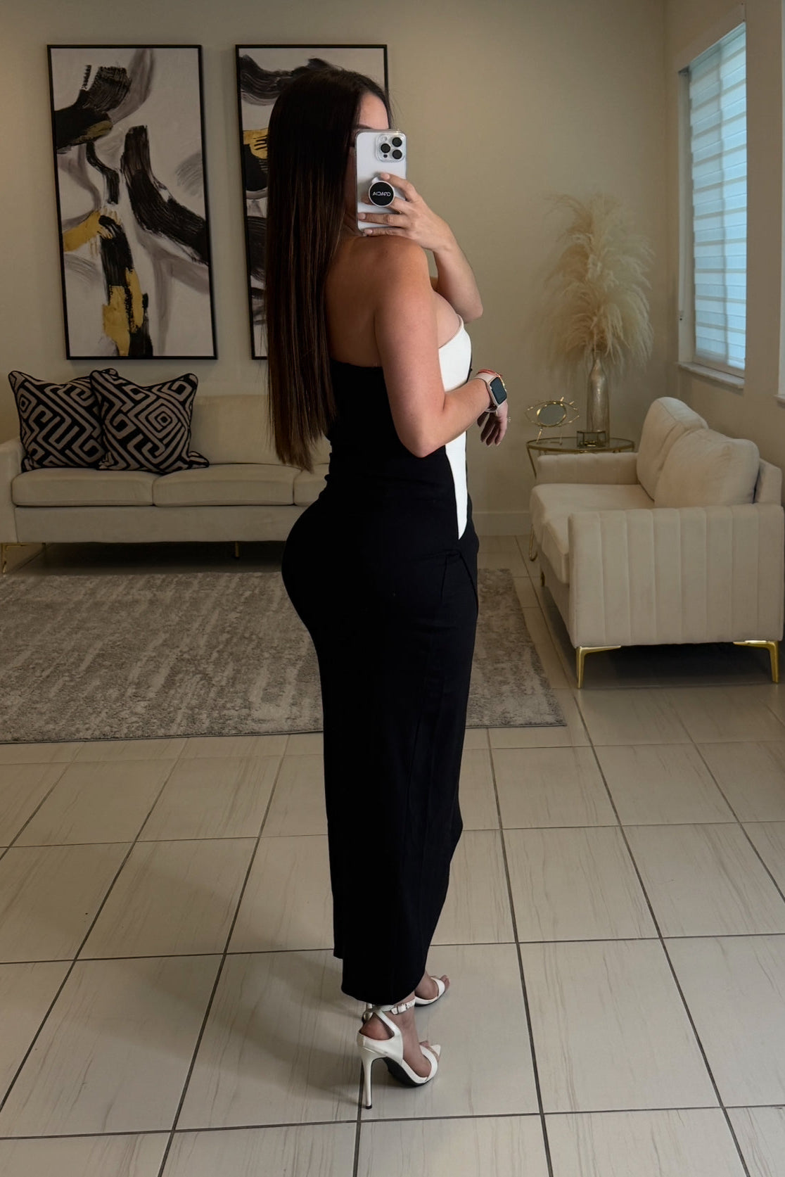Sculpted Muse Black Maxi Dress