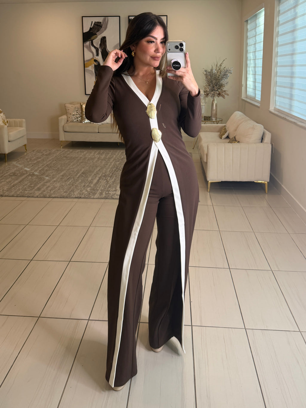 Opulent Structure Brown Jumpsuit