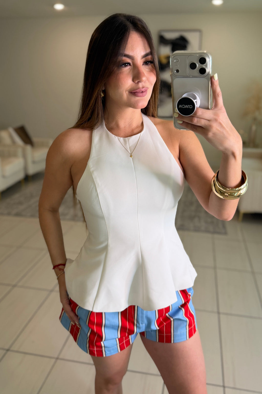 Muse Peplum White Top