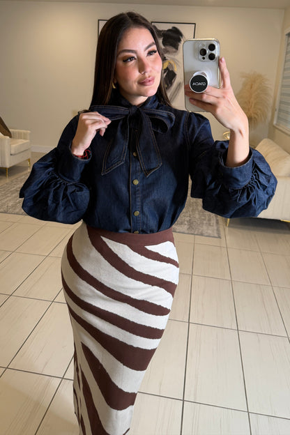 Wild Luxe Zebra Print Skirt Set