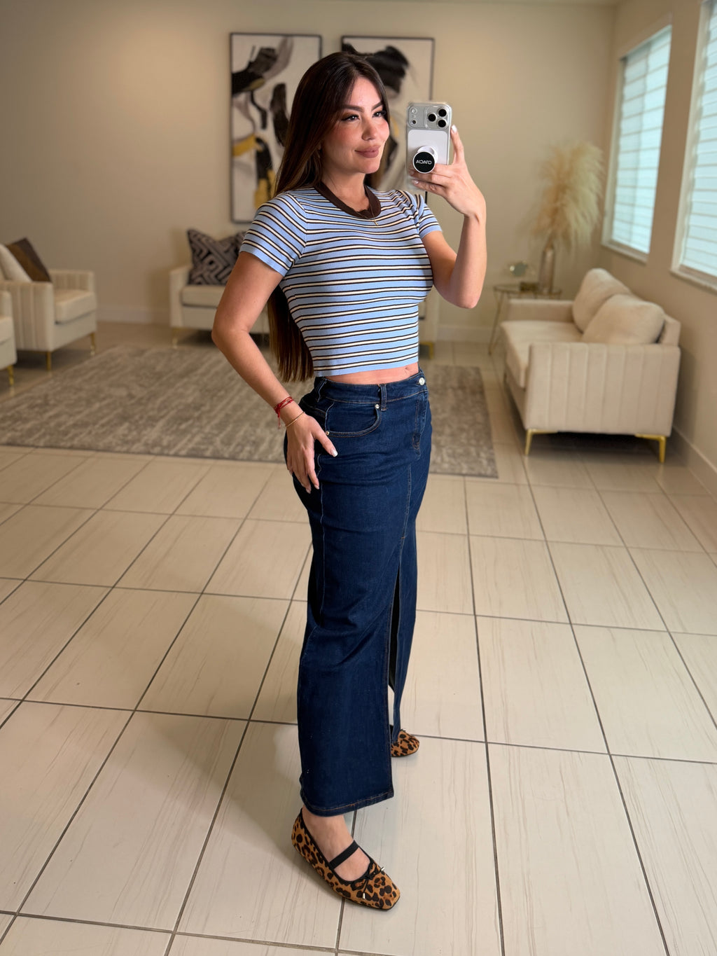 Sweet Stripes Blue Top
