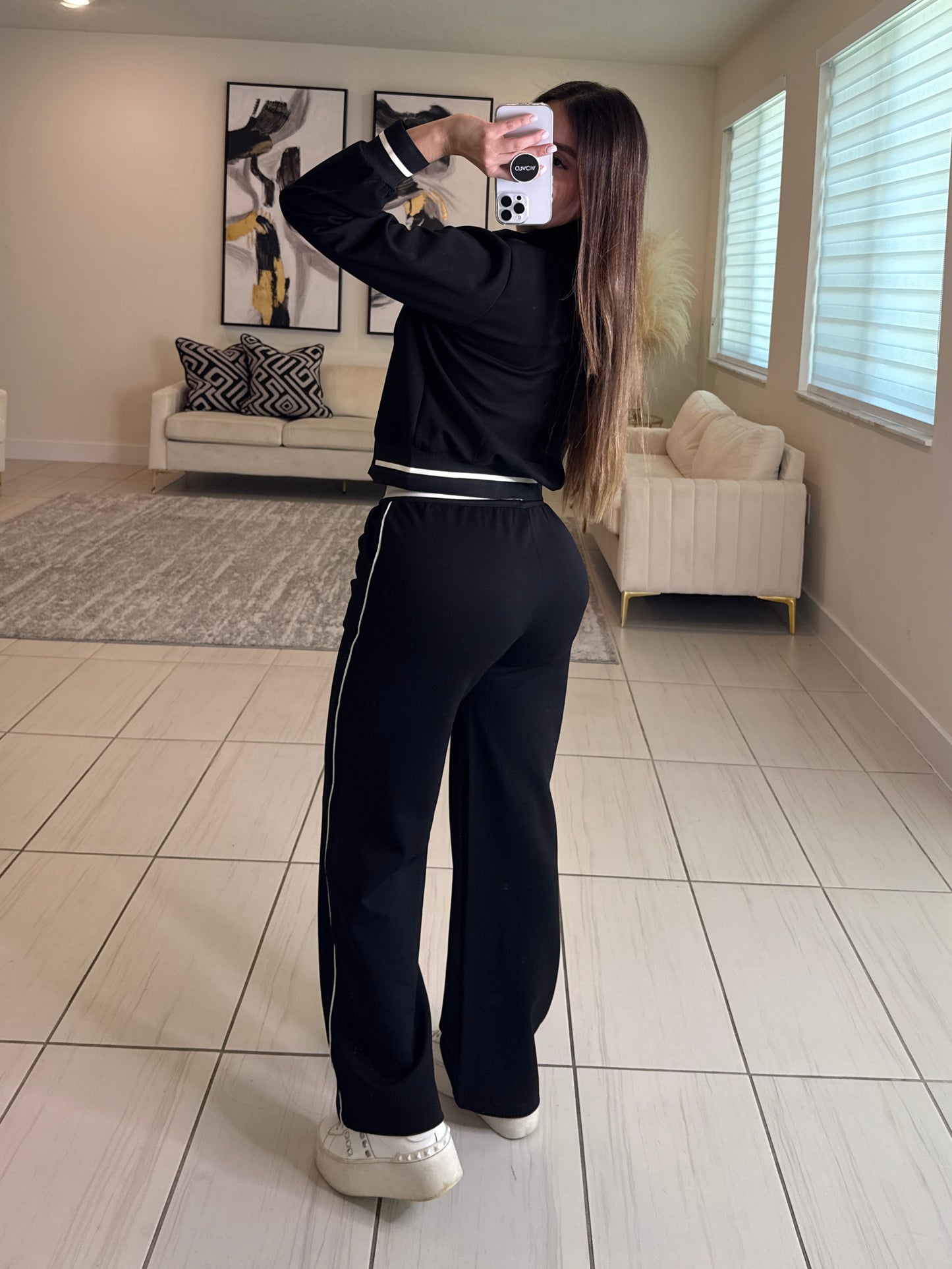 Iconic Structure Black Pants Set