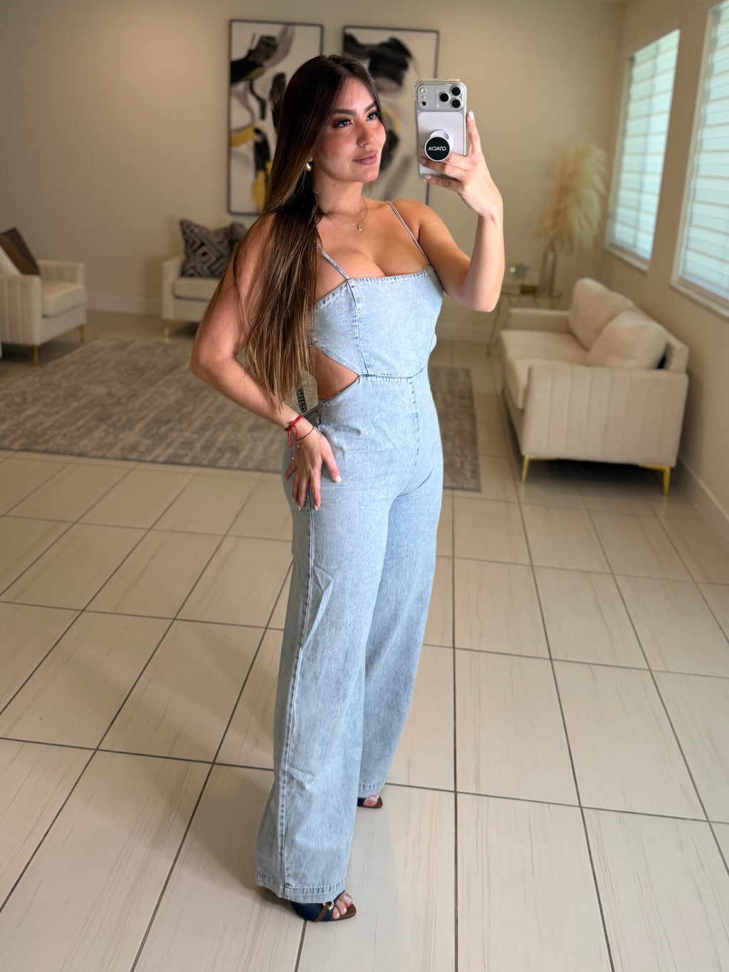 Divine Mirage Light Denim Jumpsuit