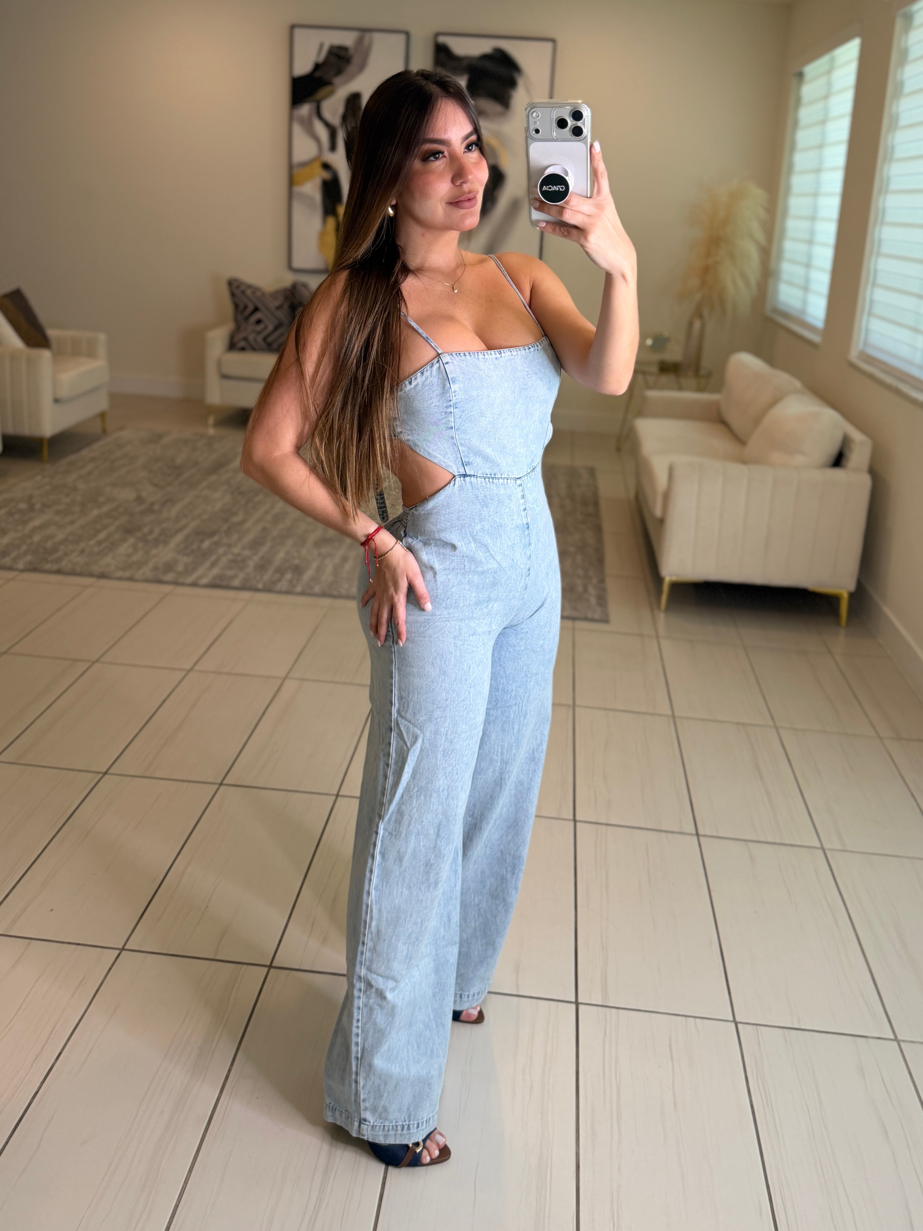 Divine Mirage Light Denim Jumpsuit