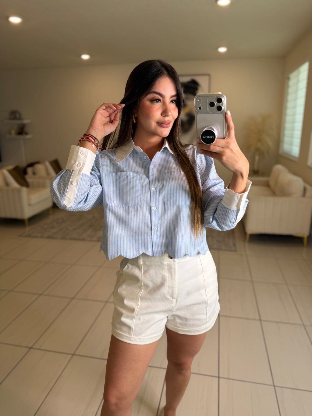 Angelic Stripes Blue Shirt