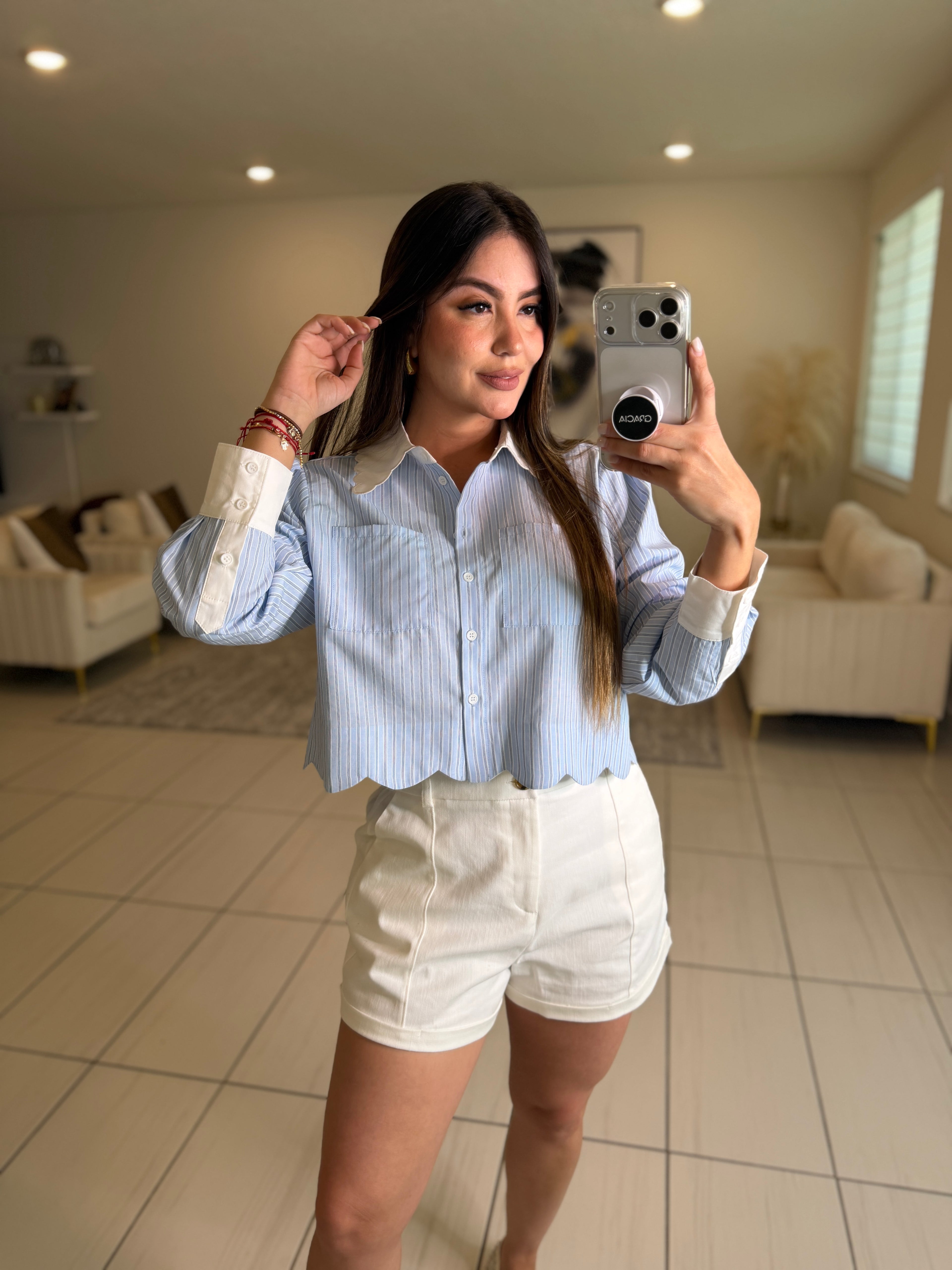 Angelic Stripes Blue Shirt