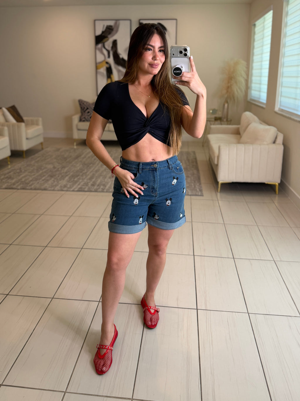 Funny Denim Bermuda Shorts