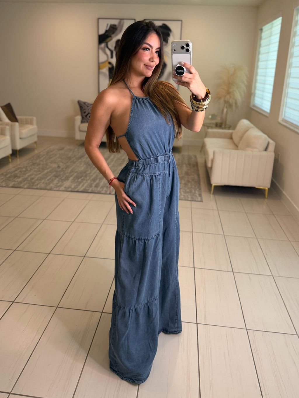 Irresistible Intentions Denim Jumpsuit