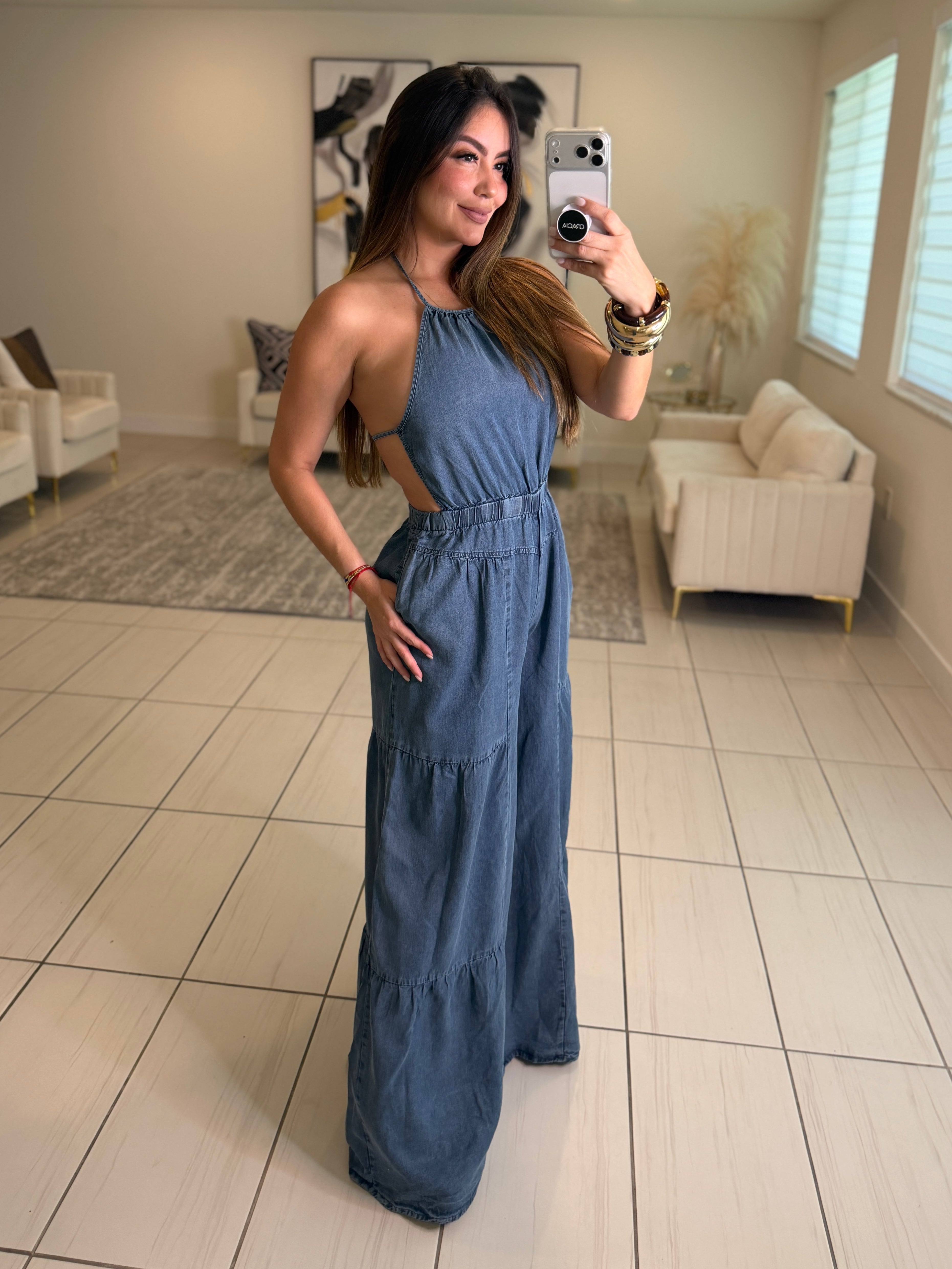 Irresistible Intentions Denim Jumpsuit