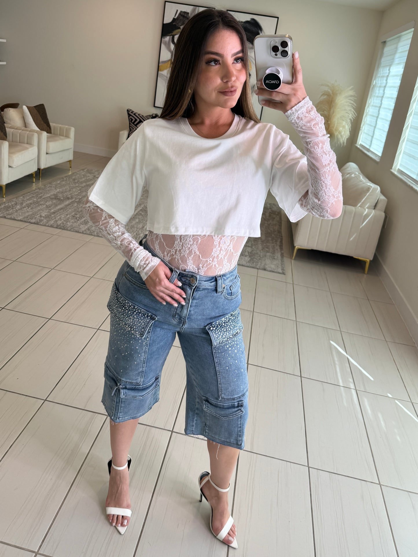 Luxe Instinct Lace White Bodysuit