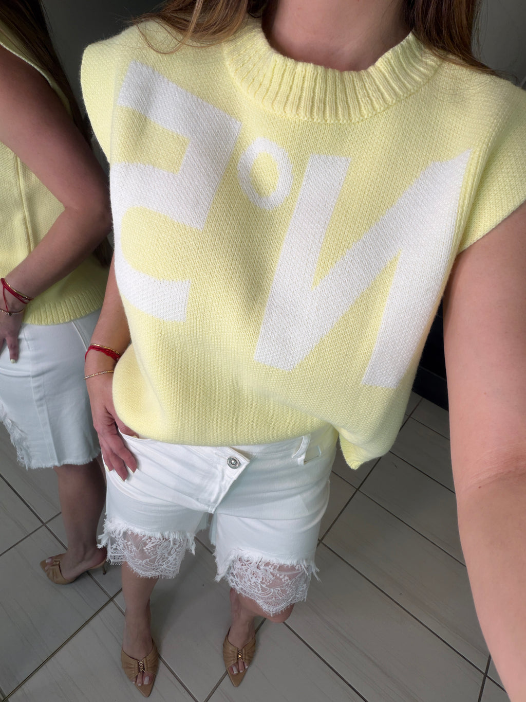 Spring Lace White Denim Shorts