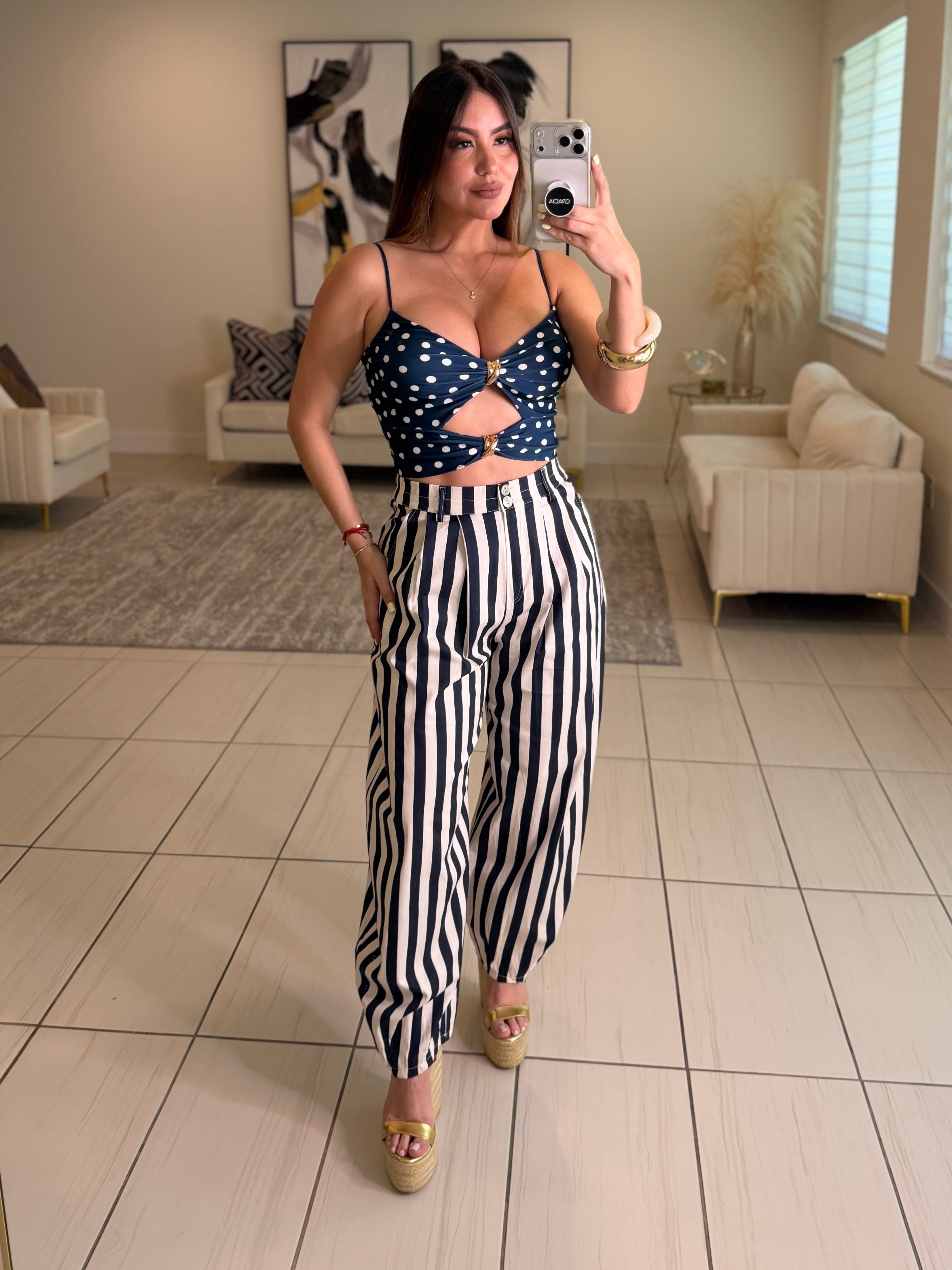 Gravity Stripes Navy Blue Pants