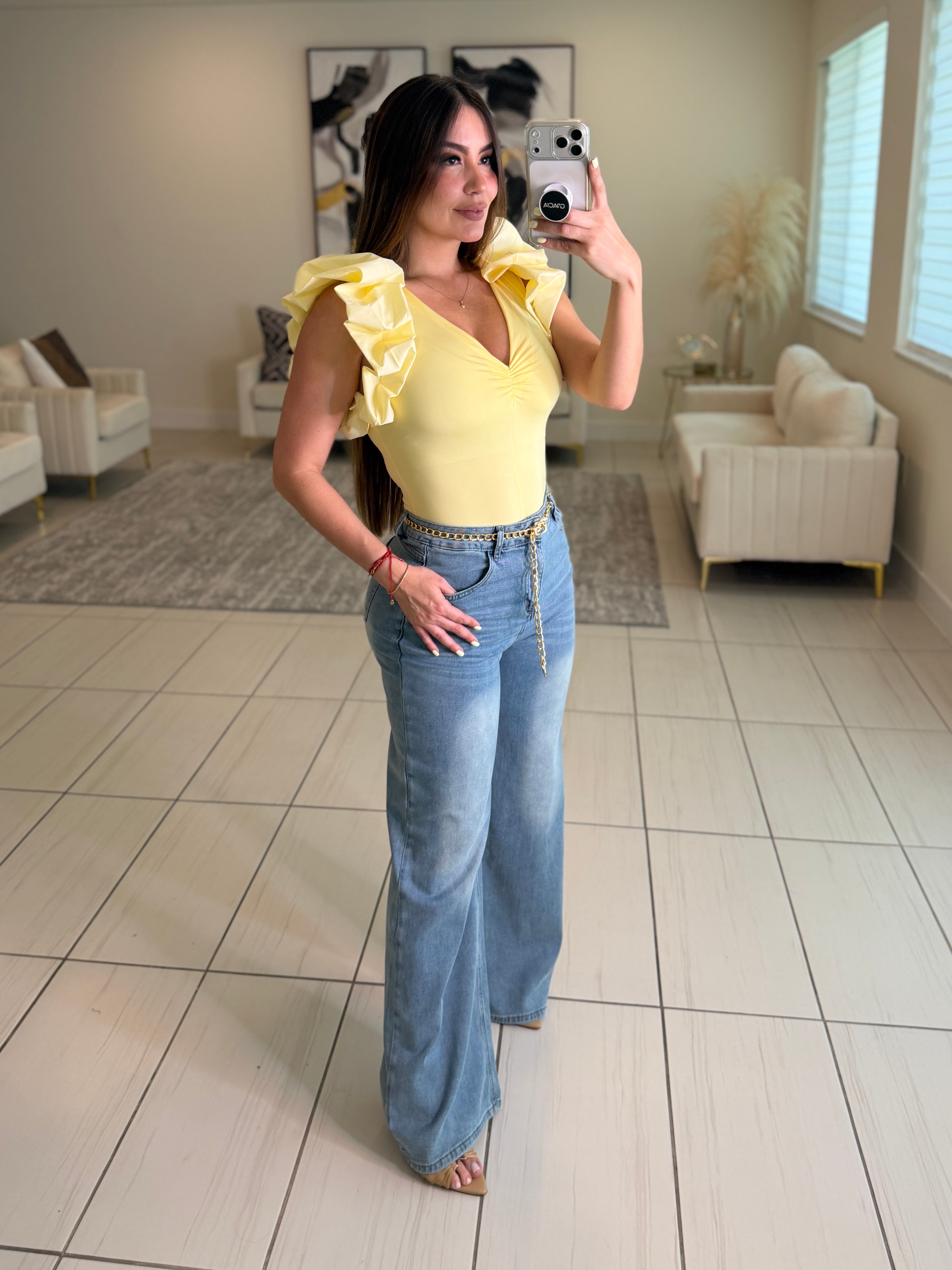 Summer Ruffles Yellow Bodysuit