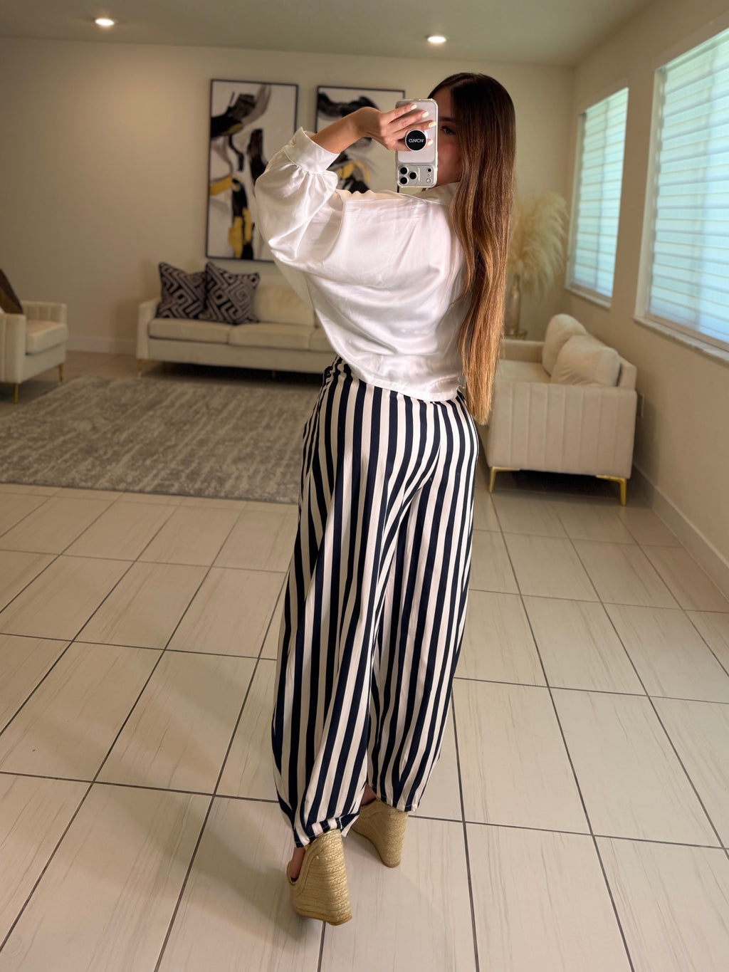 Gravity Stripes Navy Blue Pants
