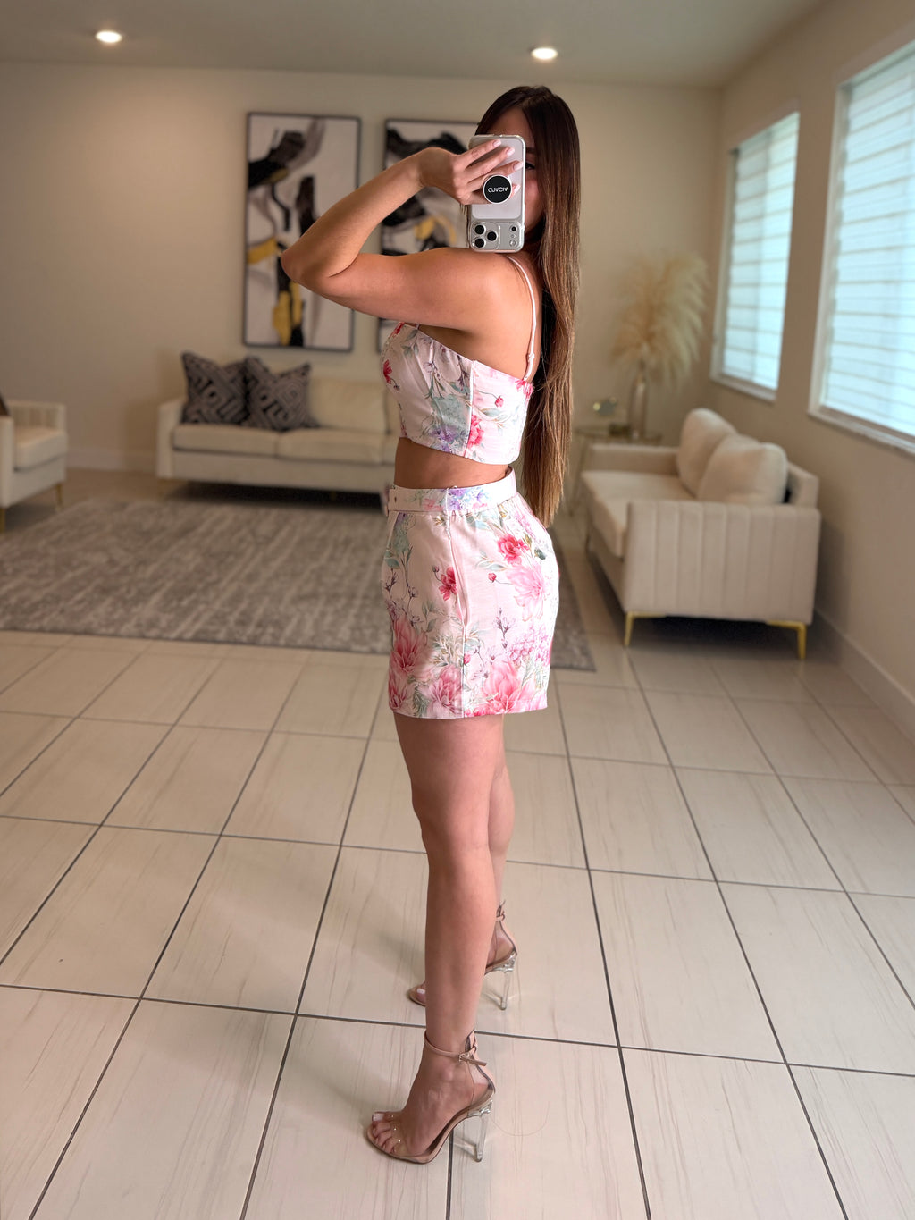 Sweetest Floral Pink Short Set