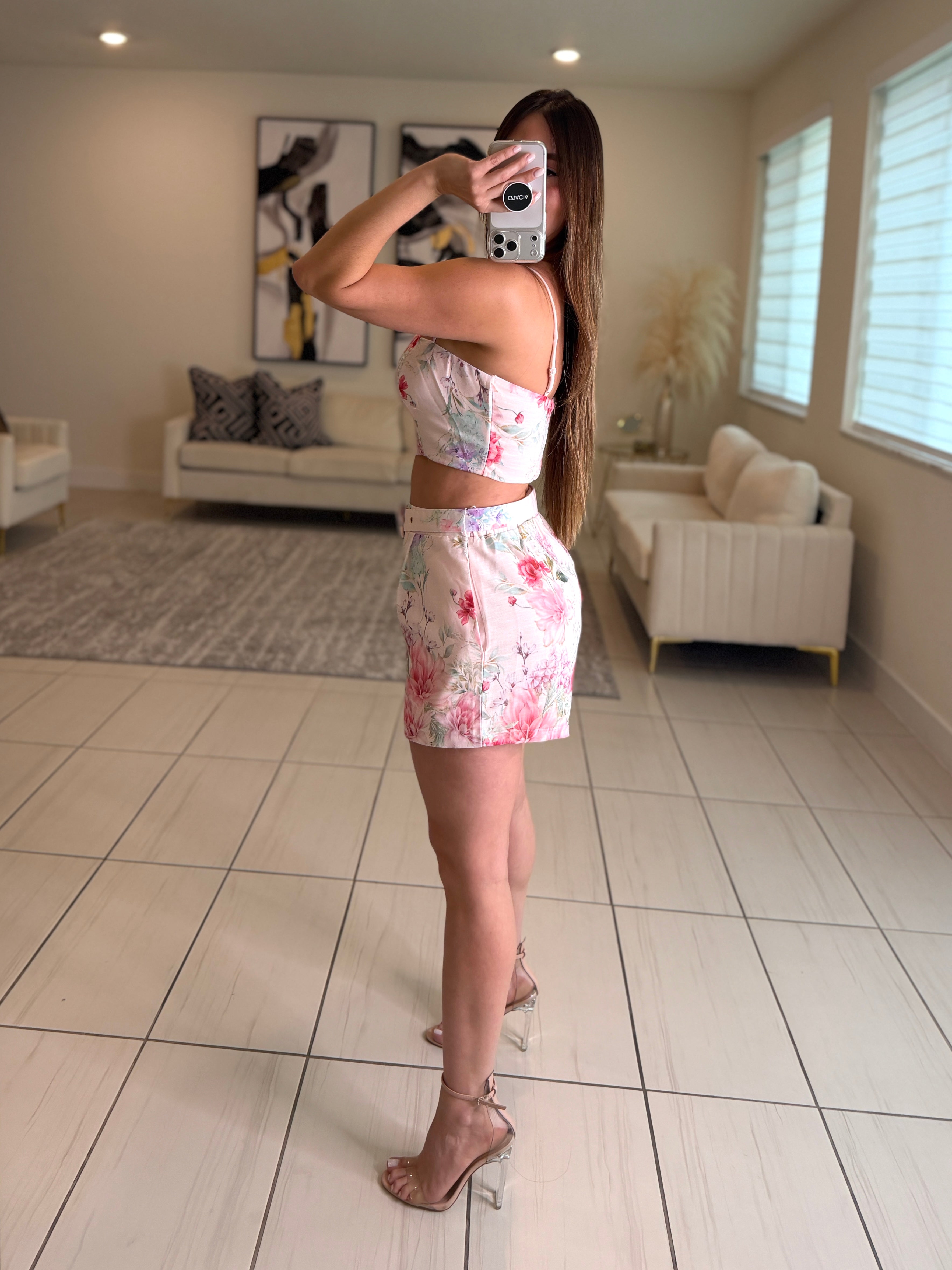 Sweetest Floral Pink Short Set