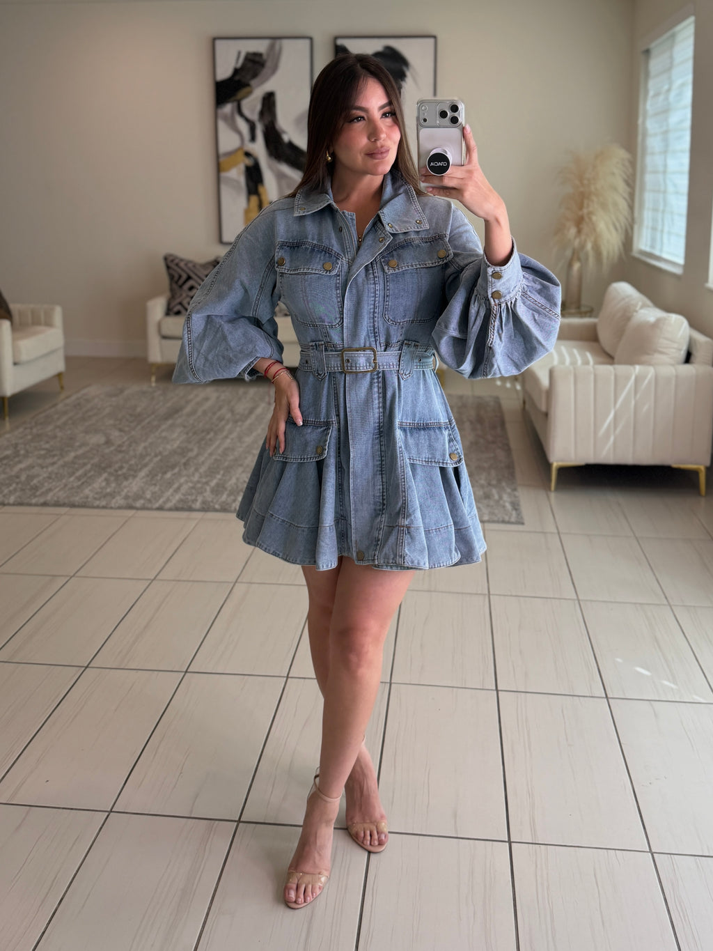 Luna Utility Denim Dress