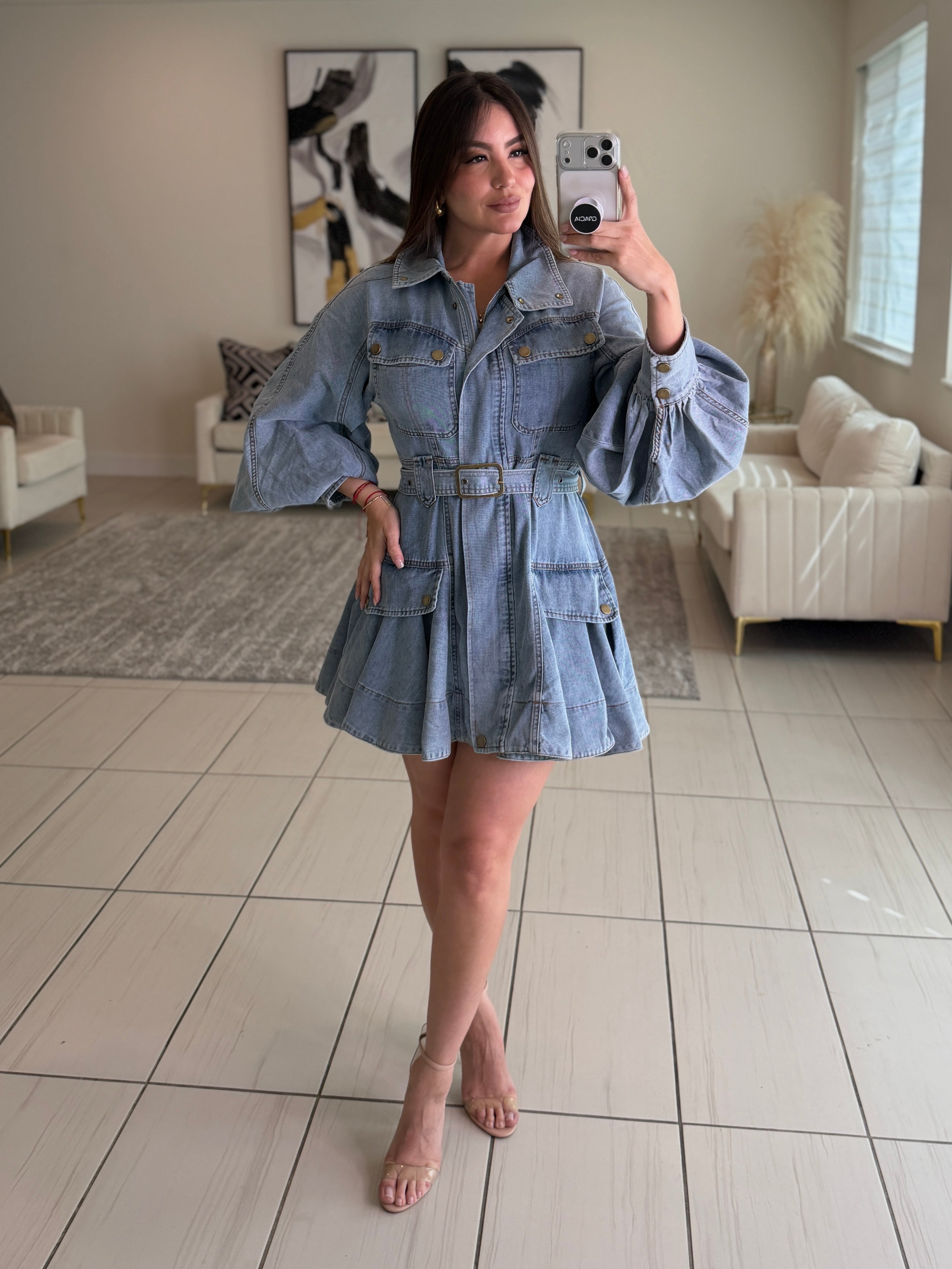 Luna Utility Denim Dress