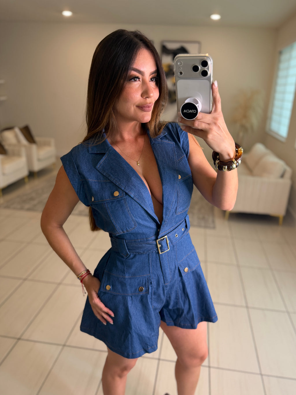 Soft Temptation Denim Romper