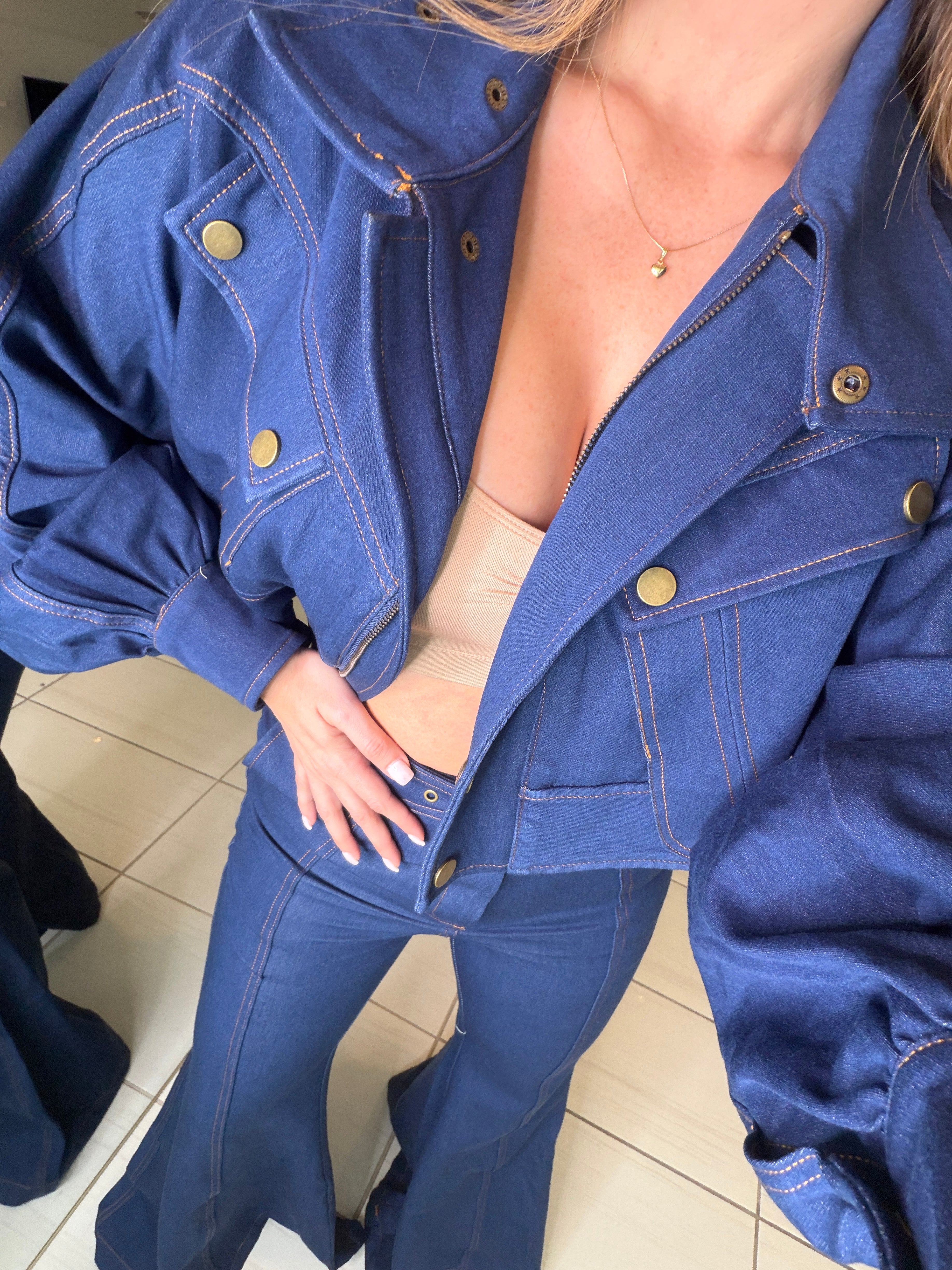 Luna Denim Utility Pant Set
