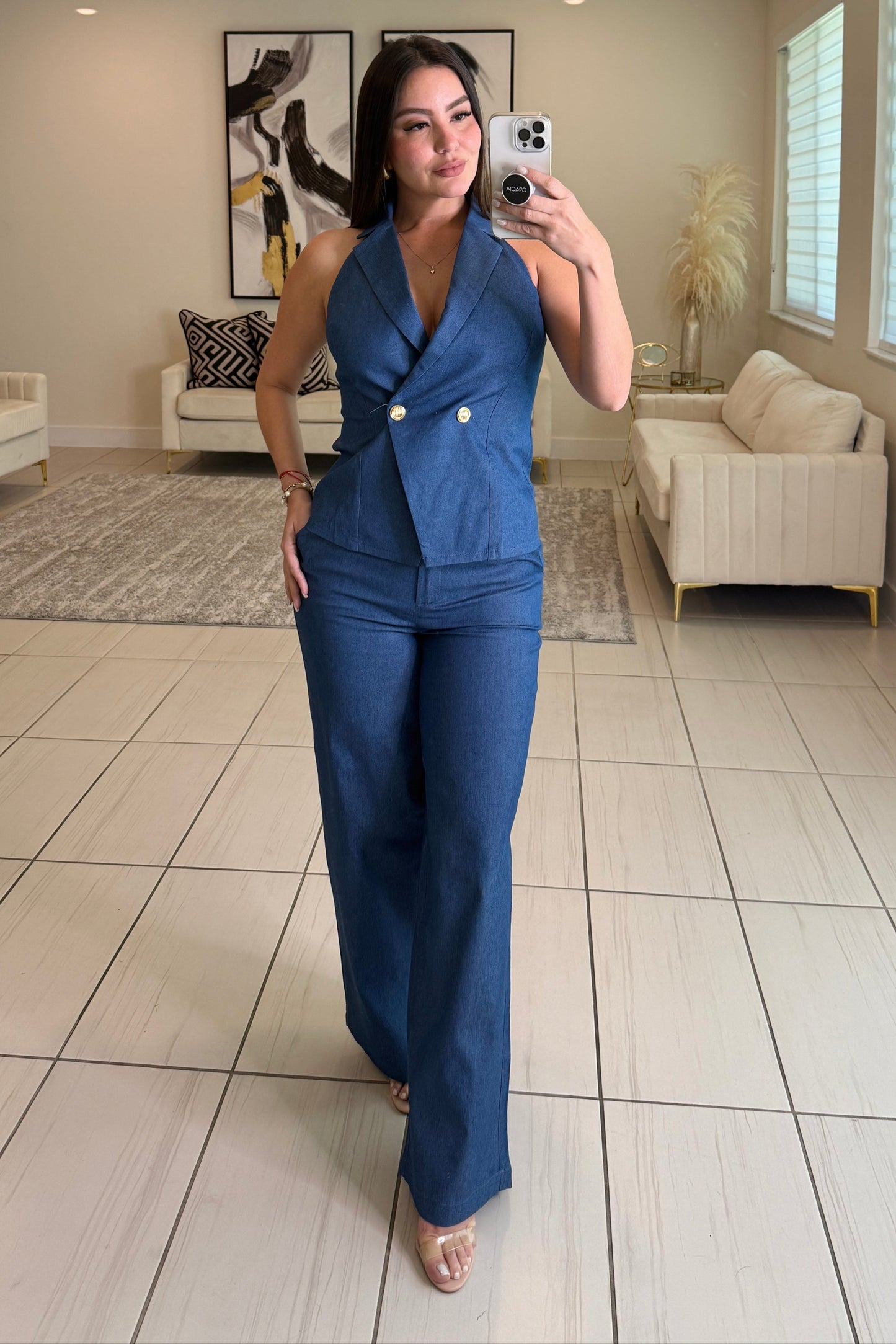 Gold Rush Denim Pant Set