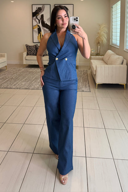 Gold Rush Denim Pant Set