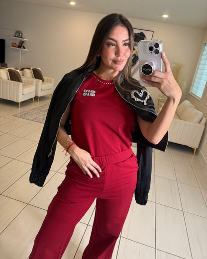 Iconic Muse Red Pant Set