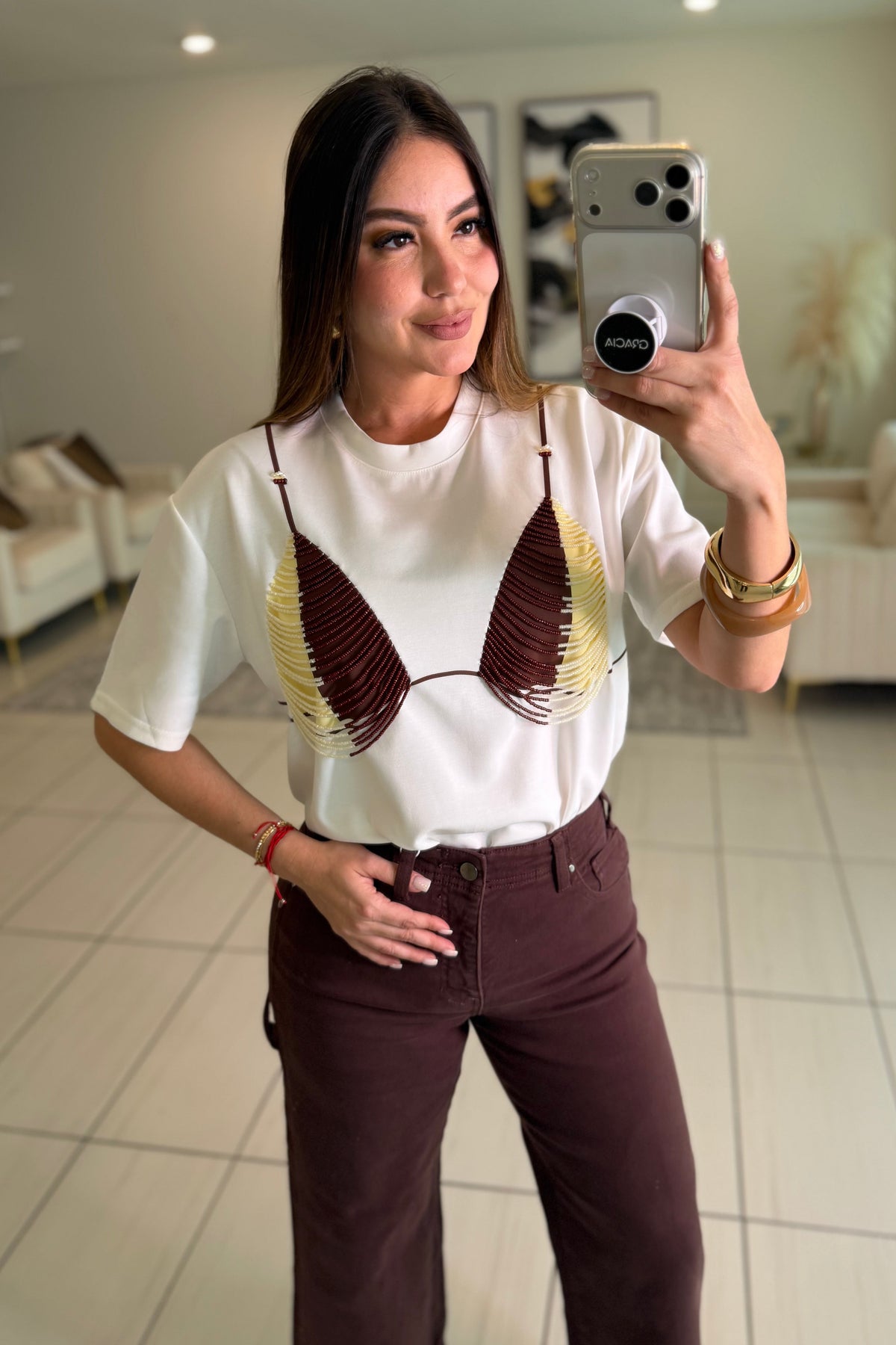 Embellished White Tshirt