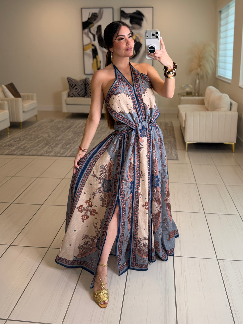Ascension Plunge Halter Dress