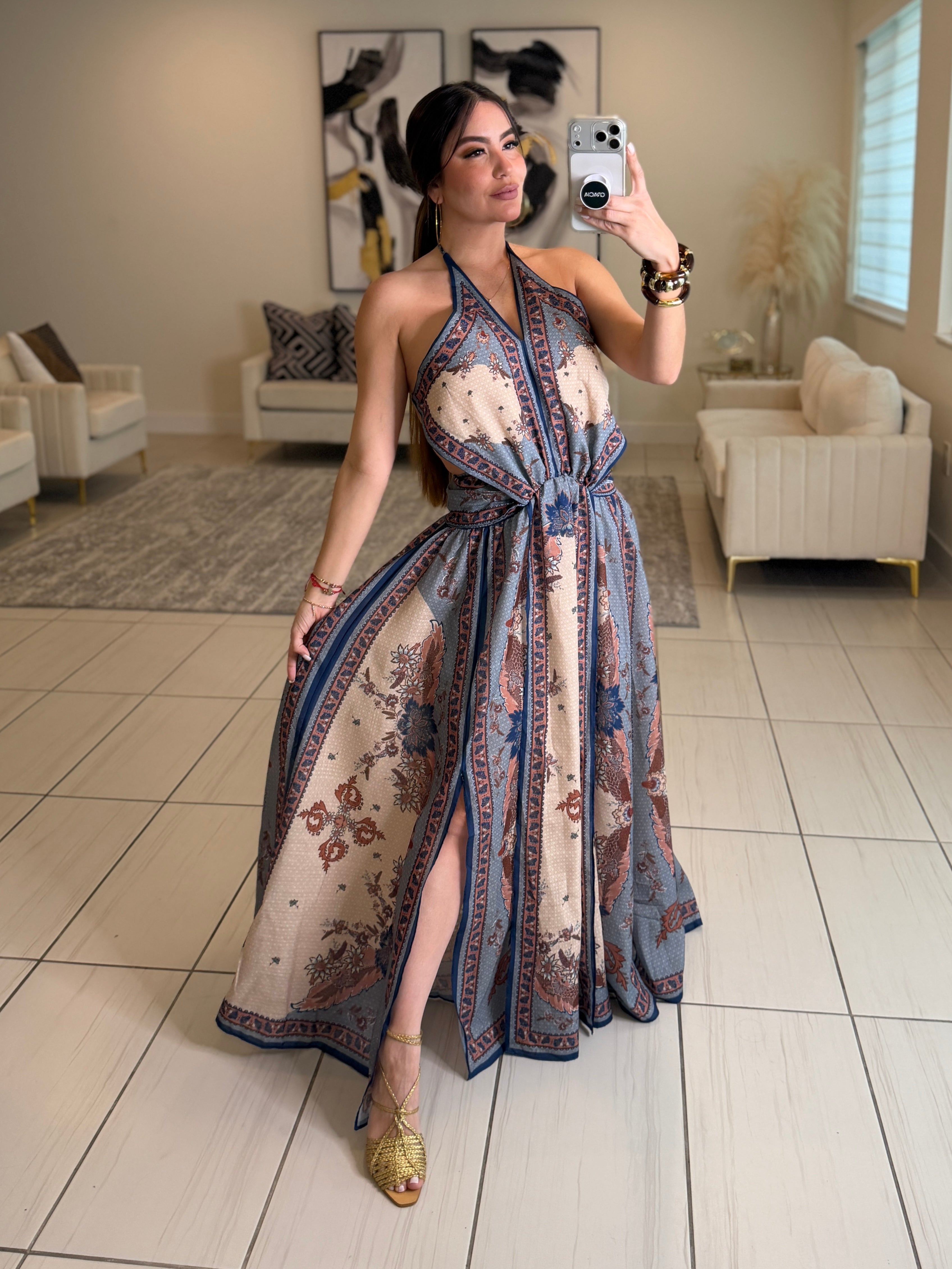 Ascension Plunge Halter Dress