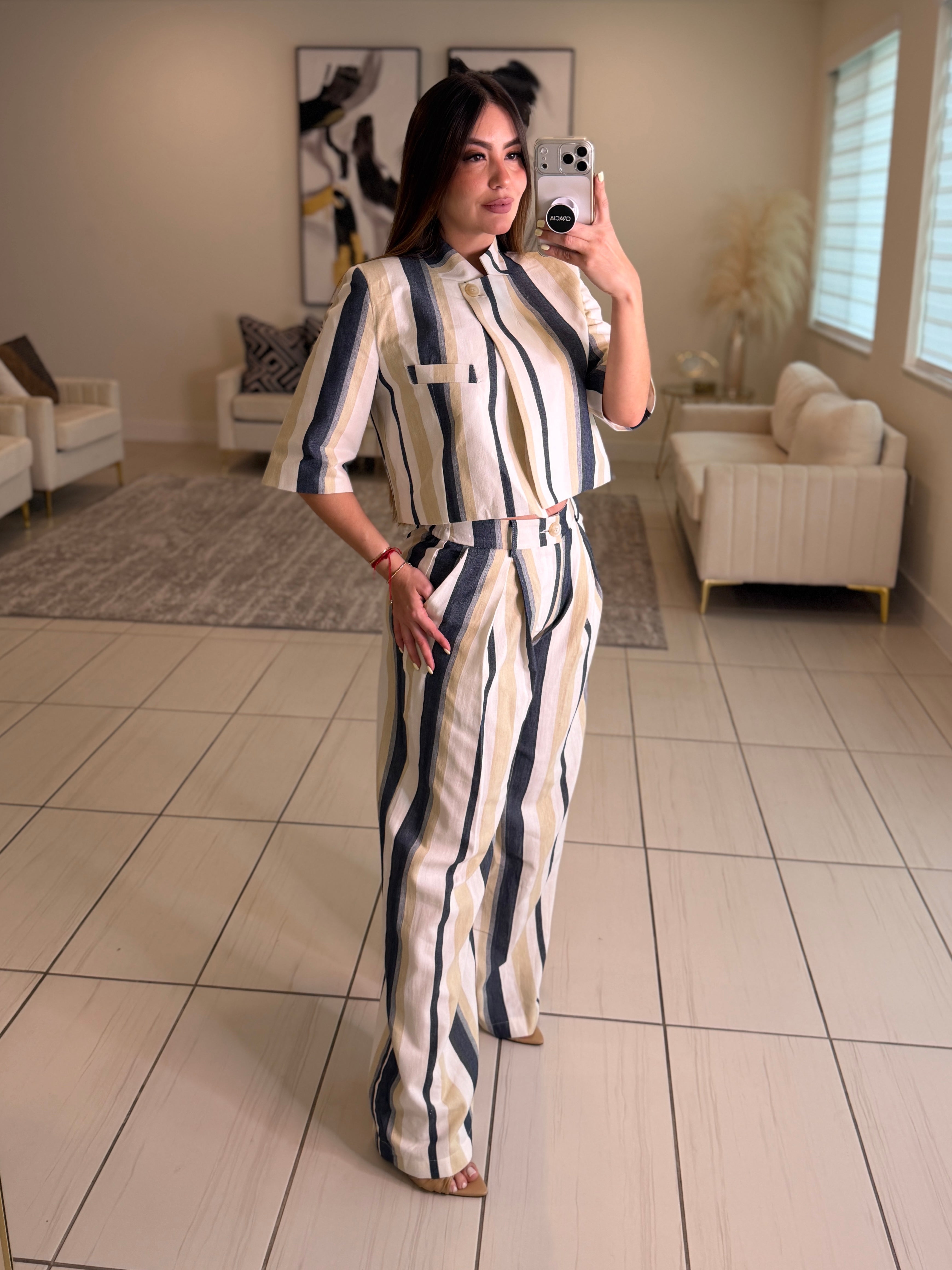 Bella Italian Striped Blue Set