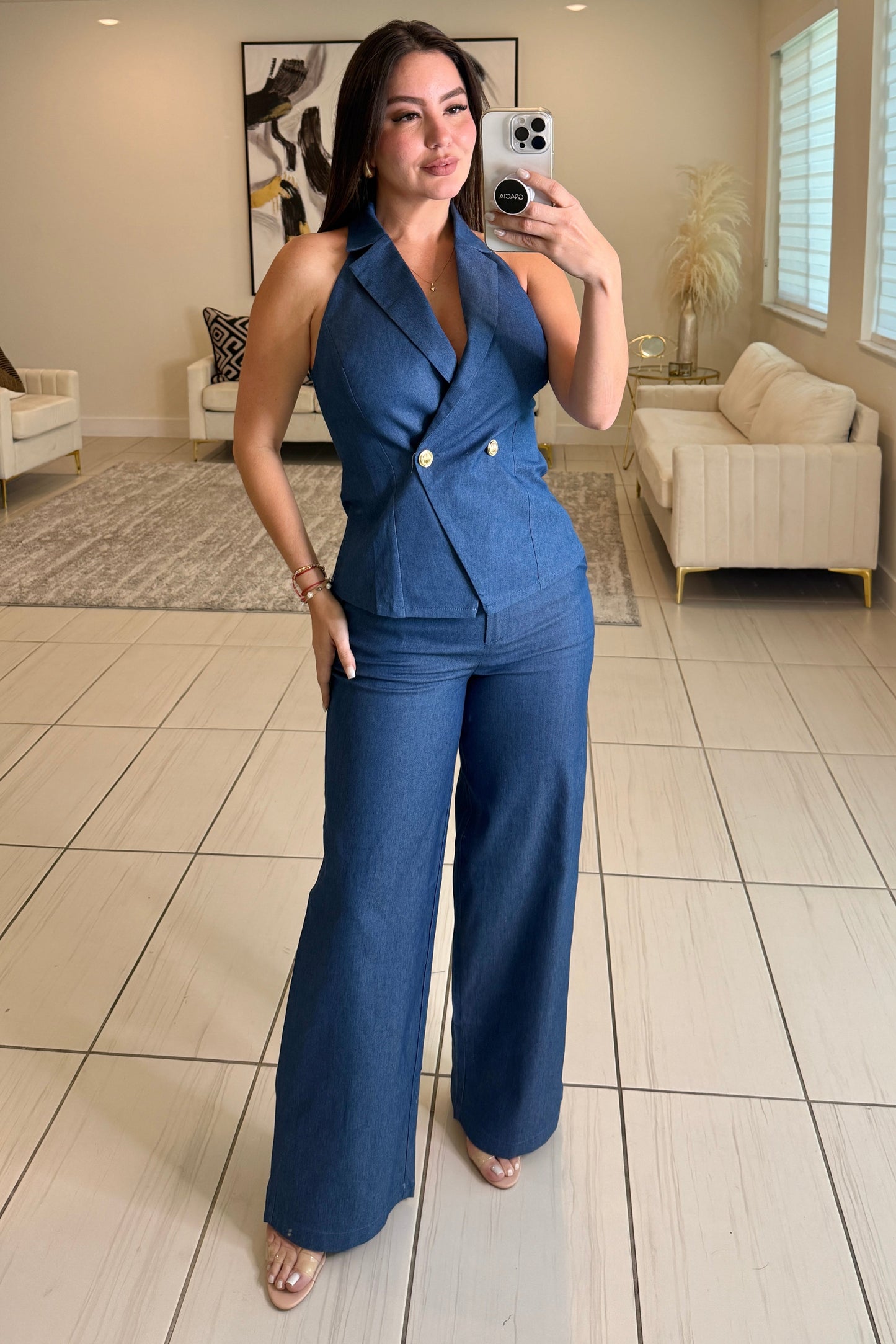 Gold Rush Denim Pant Set